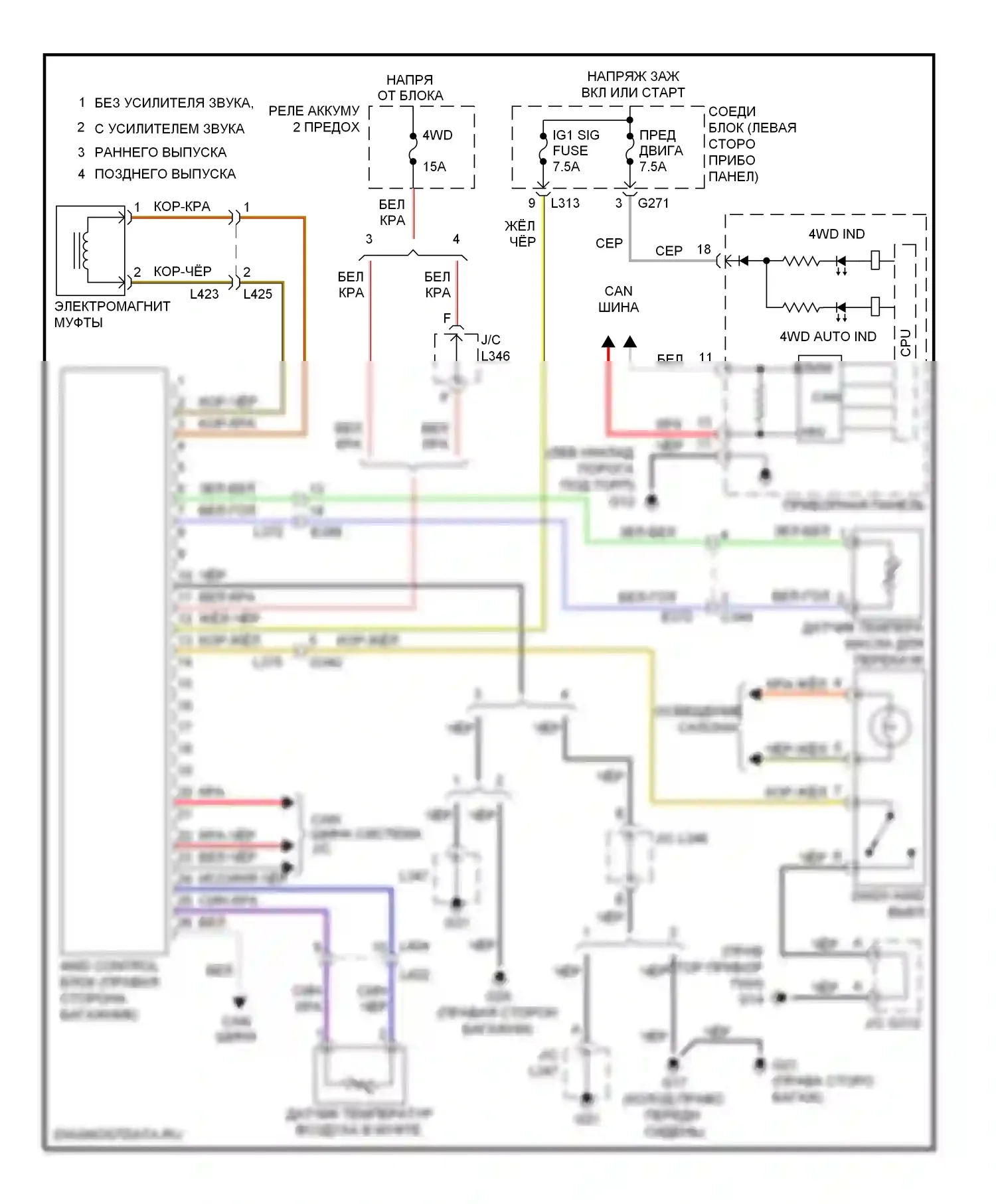 Kizashi Suzuki I (2009-2014): Электросхема 4wd 