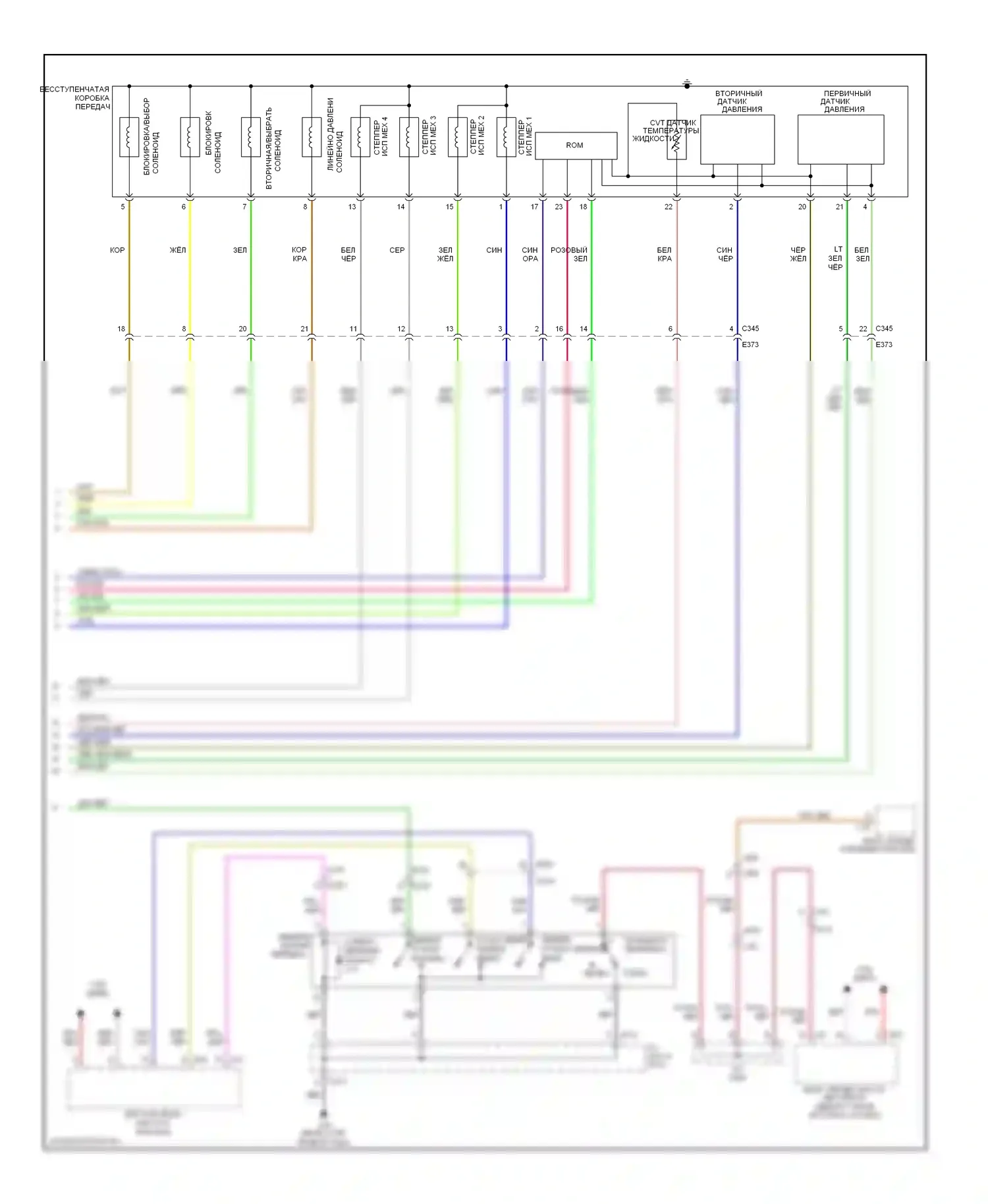 Kizashi Suzuki I (2009-2014): Электросхема автоматической коробки передач (2 из 2) 