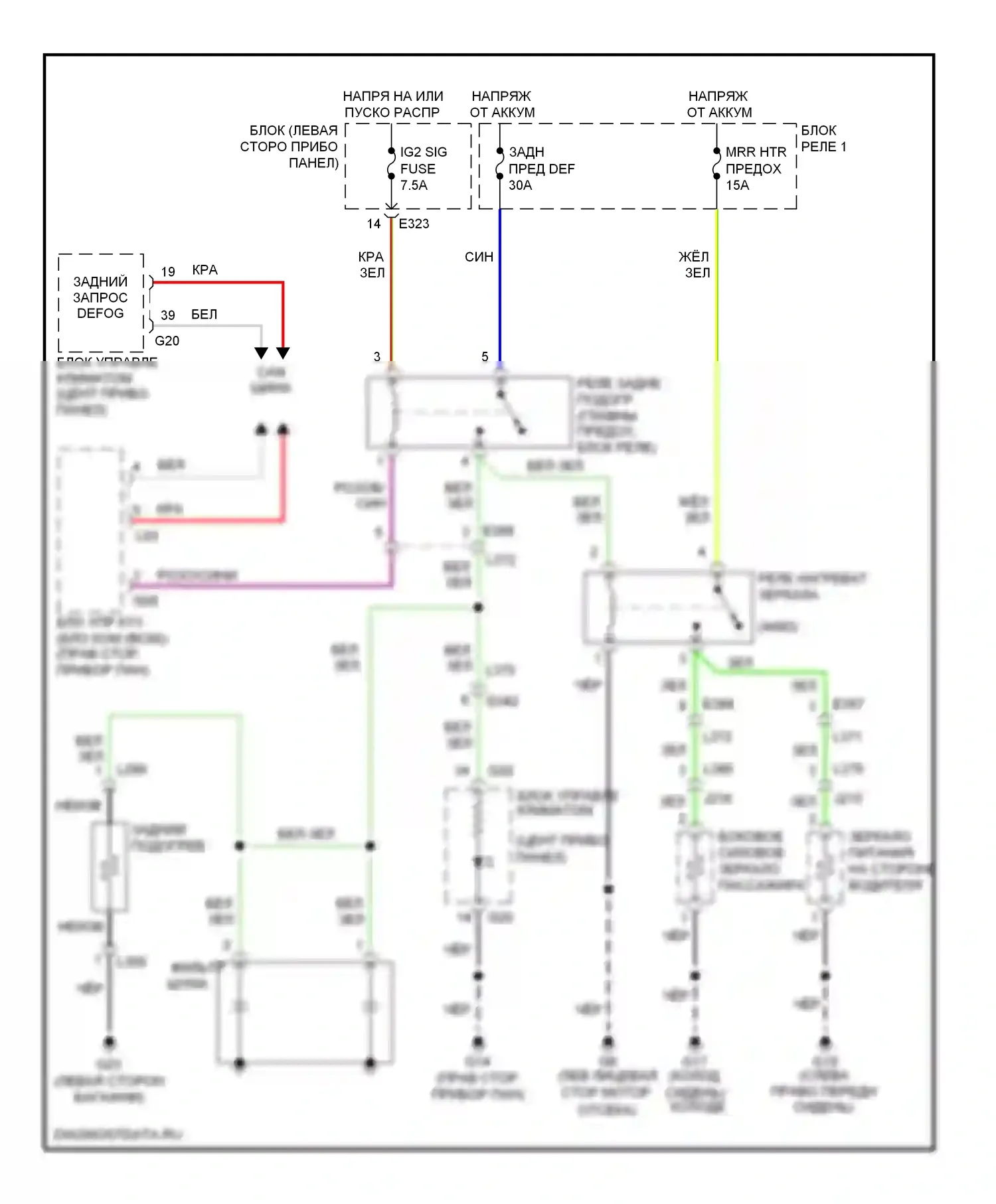 Kizashi Suzuki I (2009-2014): Электросхема подогрева стекол 