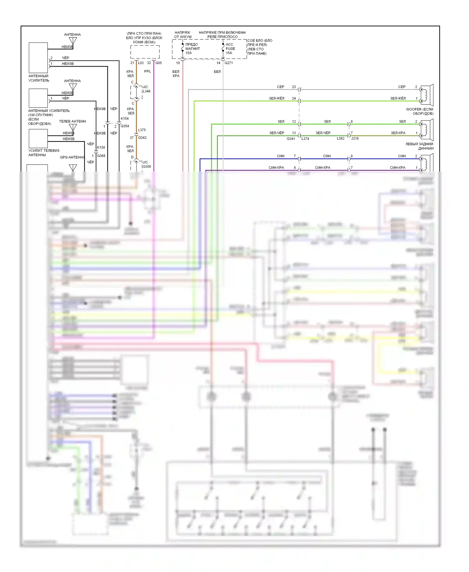 Kizashi Suzuki I (2009-2014): Электросхема навигации, без усилителя звука 