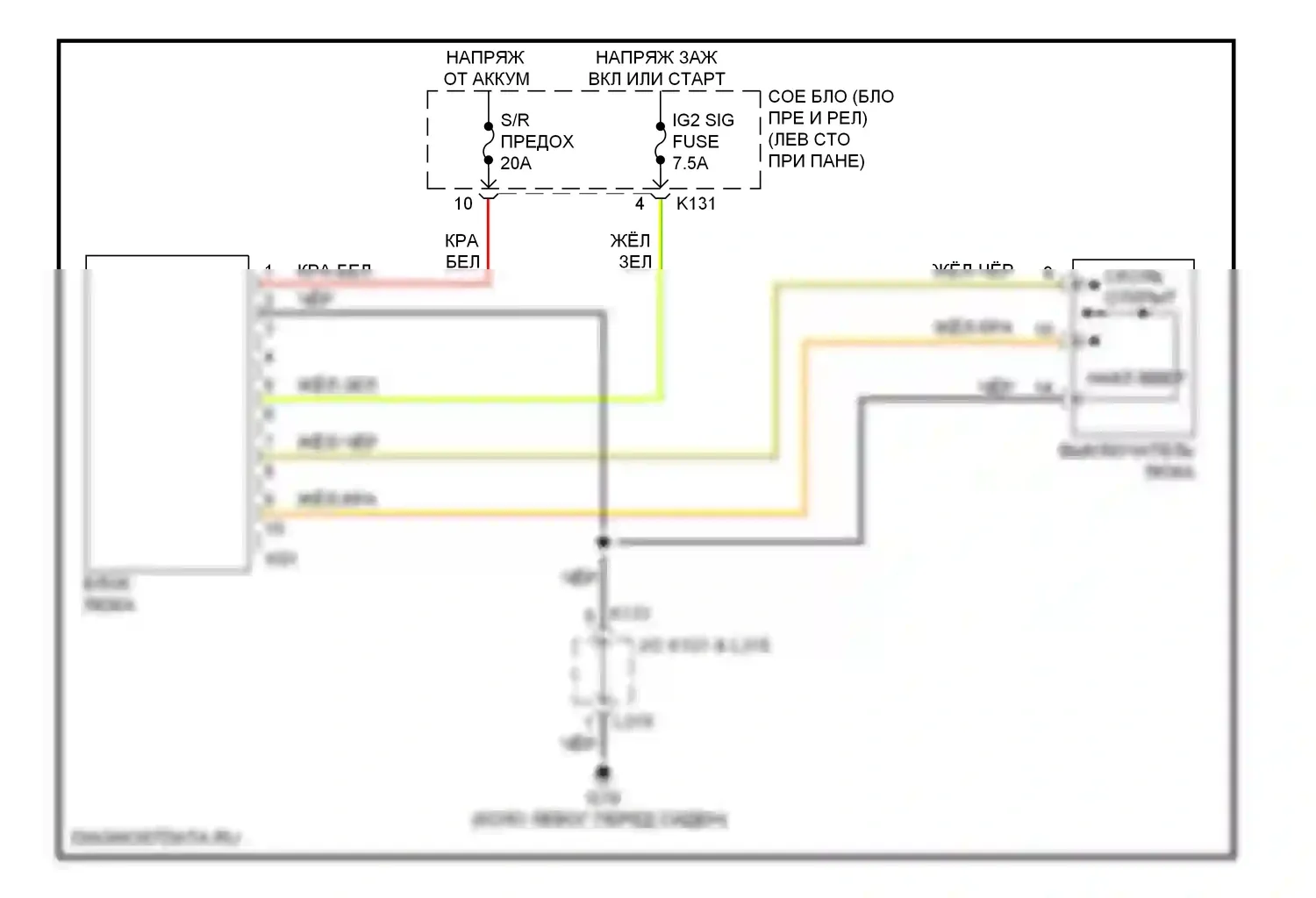 Kizashi Suzuki I (2009-2014): Электросхема складной крыши/люка 