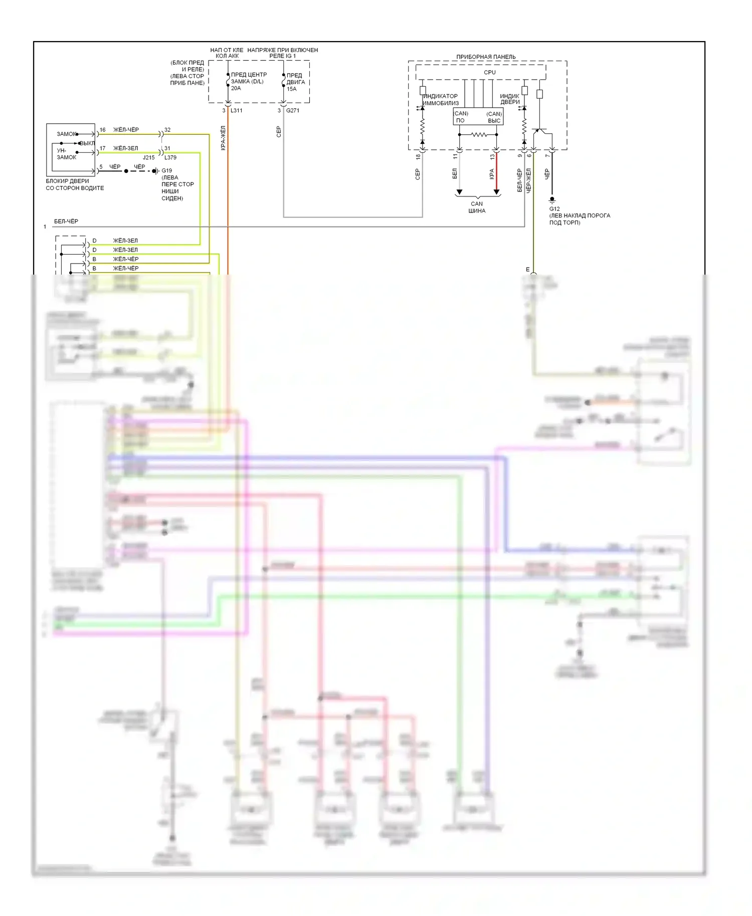 Kizashi Suzuki I (2009-2014): Электросхема центрального замка, с интеллектуальной системой ключей (3 из 3) 