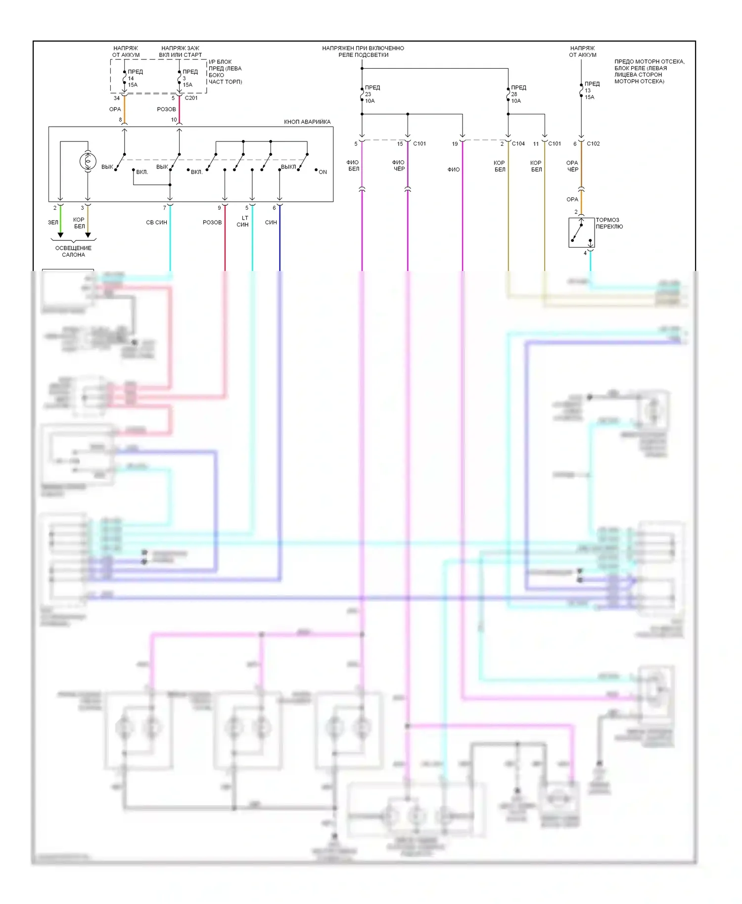 Reno Suzuki I (2004-2008): Электросхема фар и фонарей (1 из 2) 
