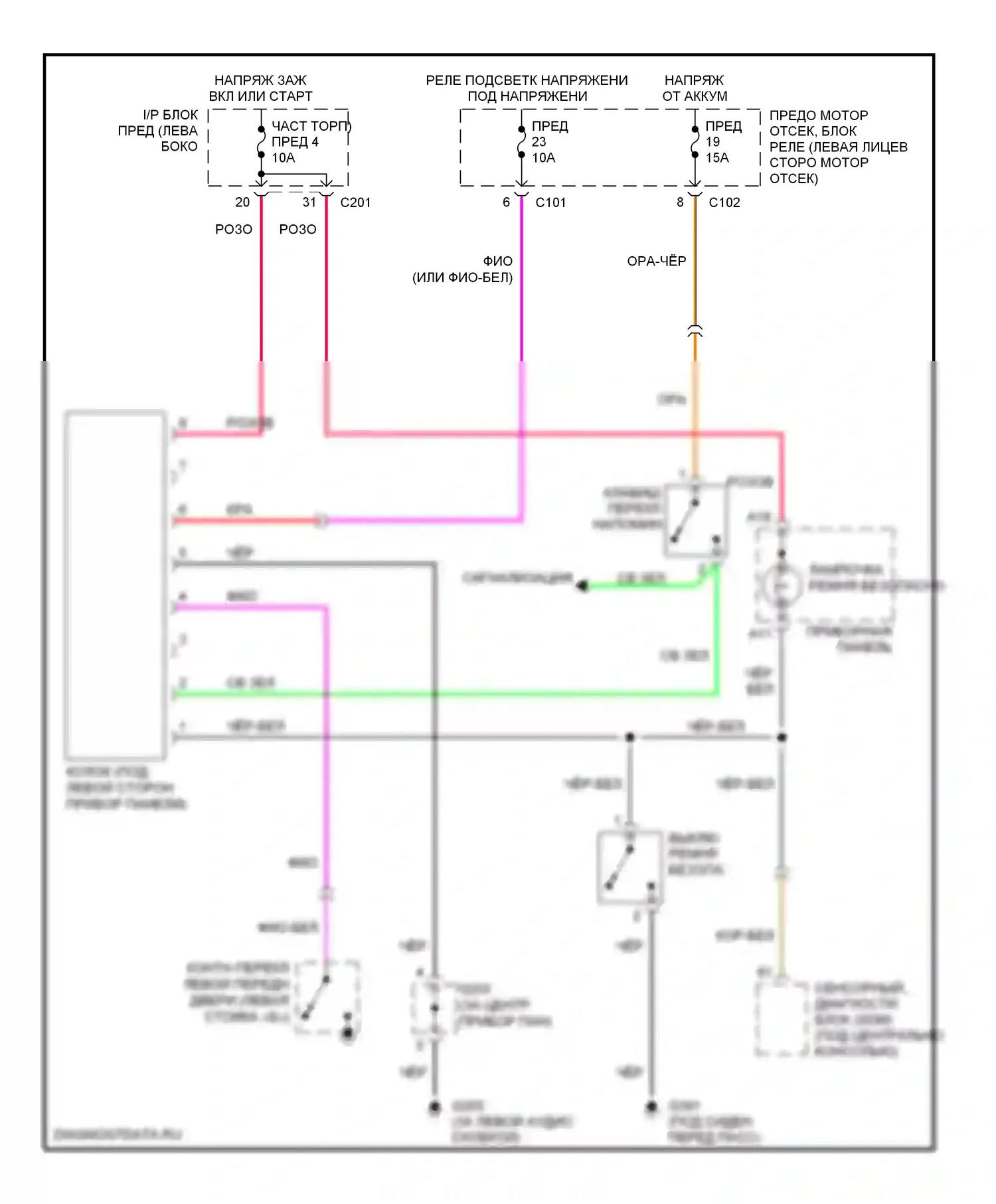 Reno Suzuki I (2004-2008): Электросхема помощников водителя 