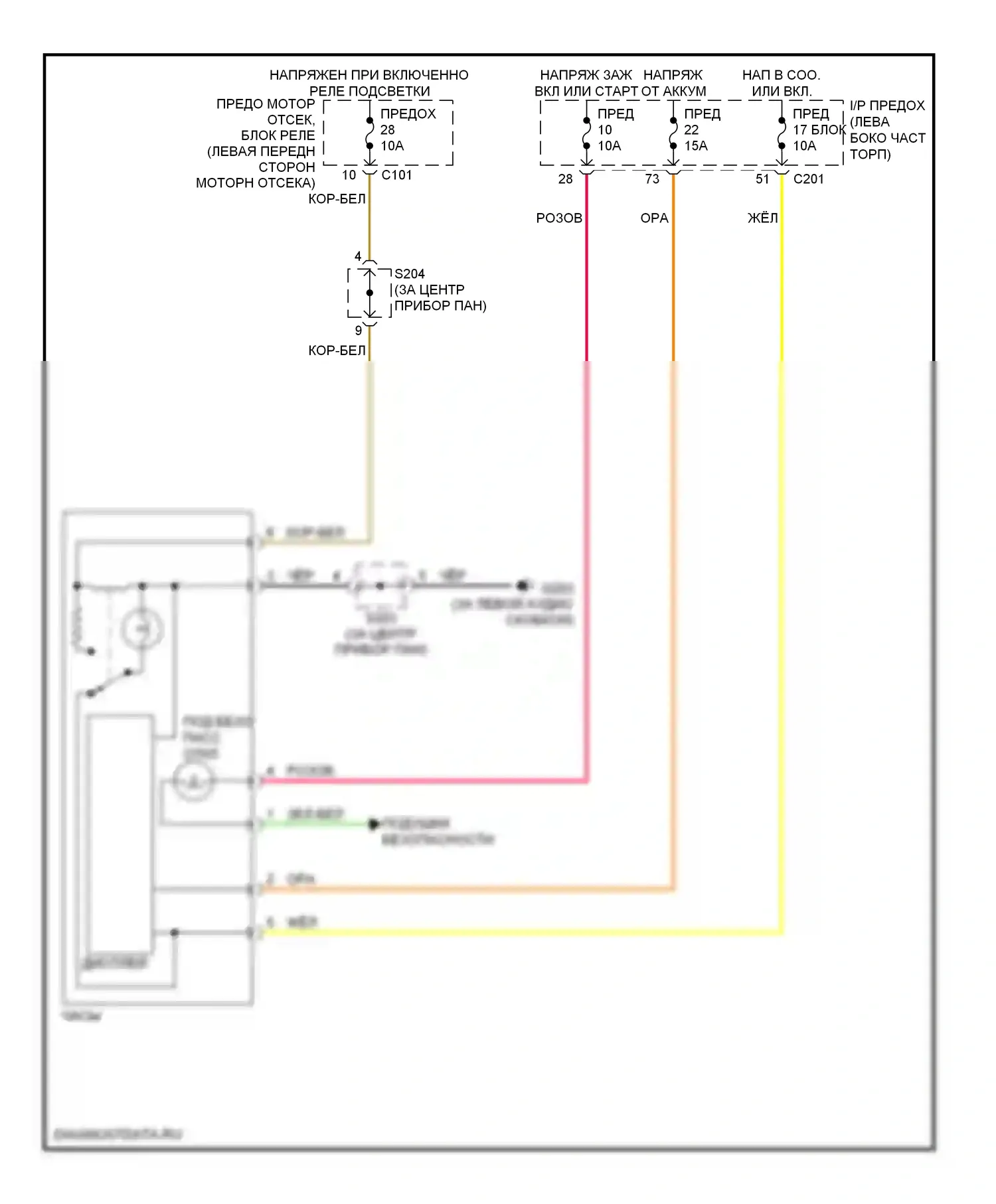 Reno Suzuki I (2004-2008): Электросхема часов 