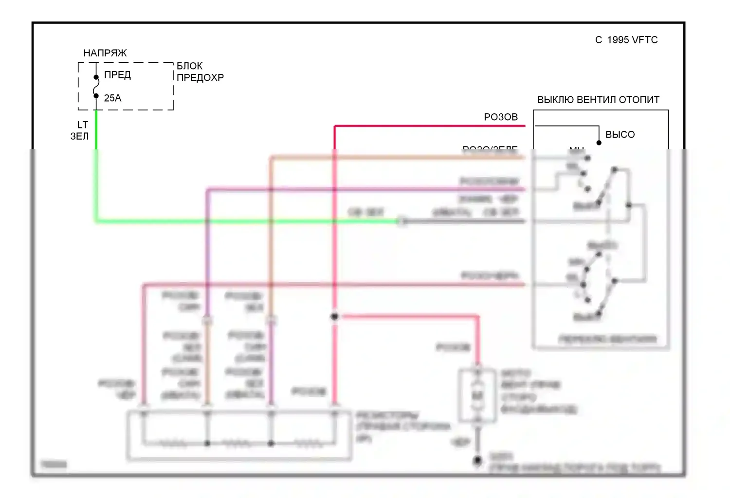 Sidekick Suzuki I (1988-1998): Электросхема нагревателя 