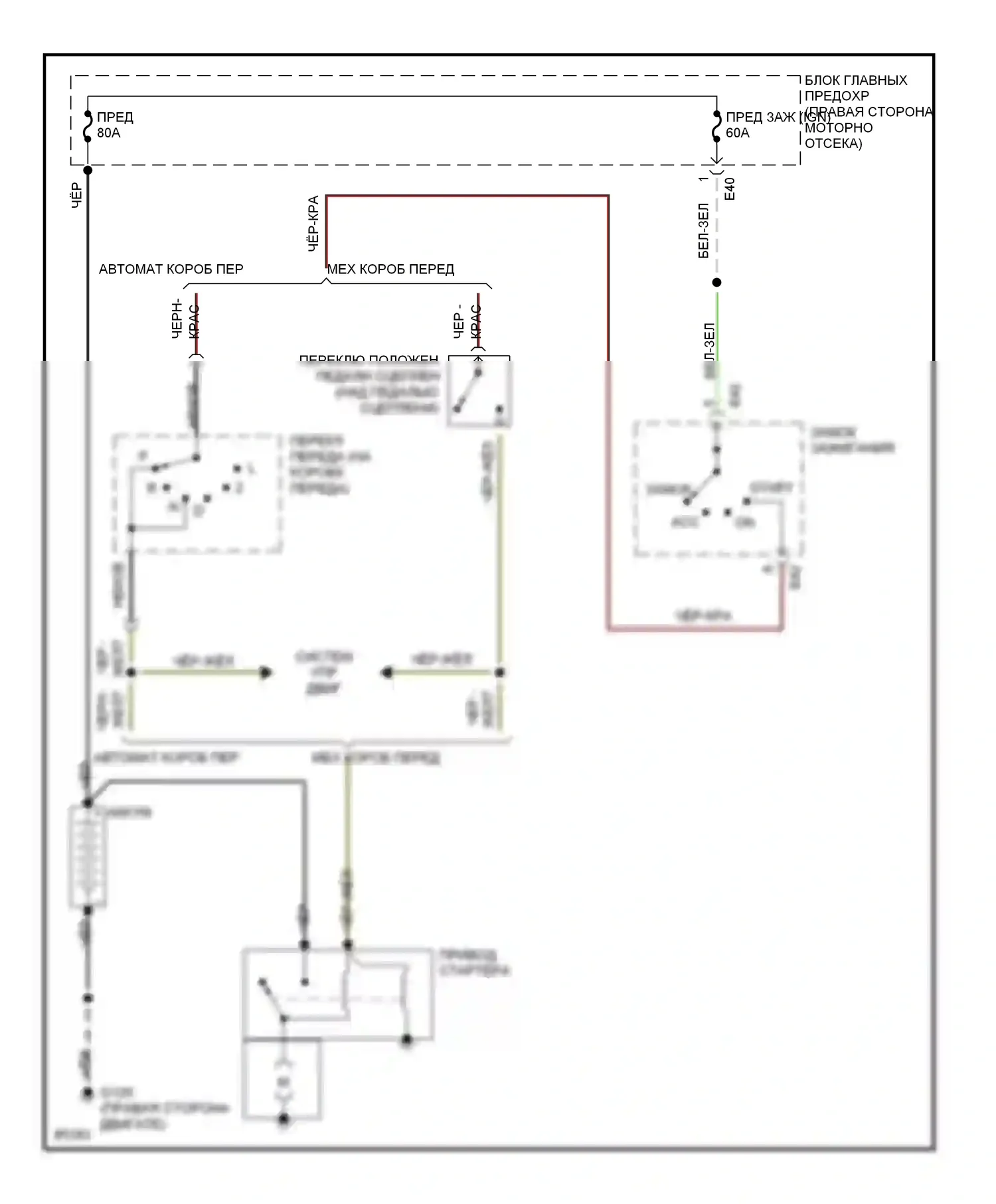 Sidekick Suzuki I (1988-1998): Электросхема стартера 
