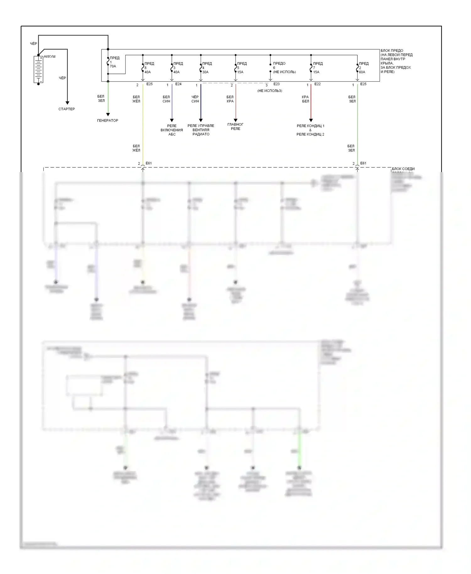 Swift Suzuki II рестайлинг (1995-2003): Электросхема блока предохранителей реле (1 из 2) 