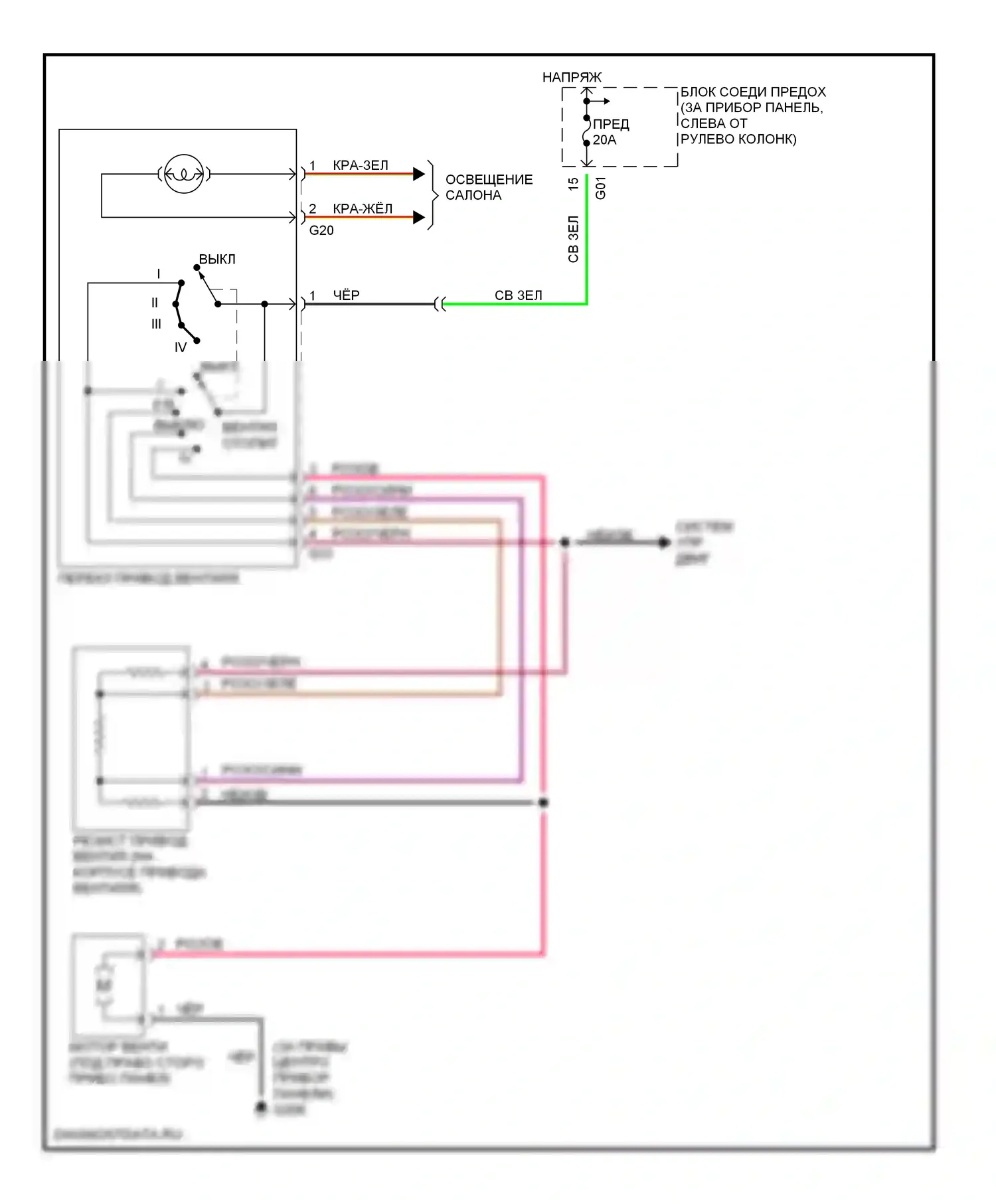 Swift Suzuki II рестайлинг (1995-2003): Электросхема нагревателя 
