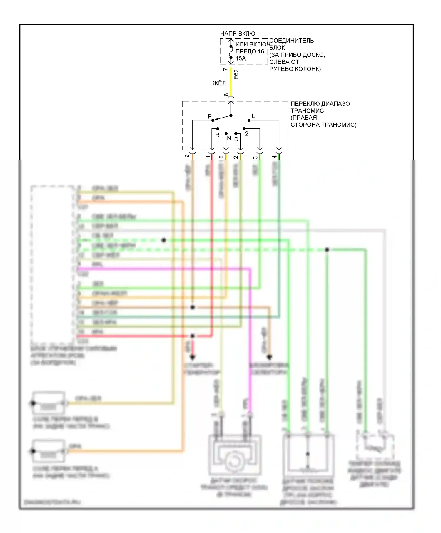 Swift Suzuki II рестайлинг (1995-2003): Электросхема автоматической коробки передач 