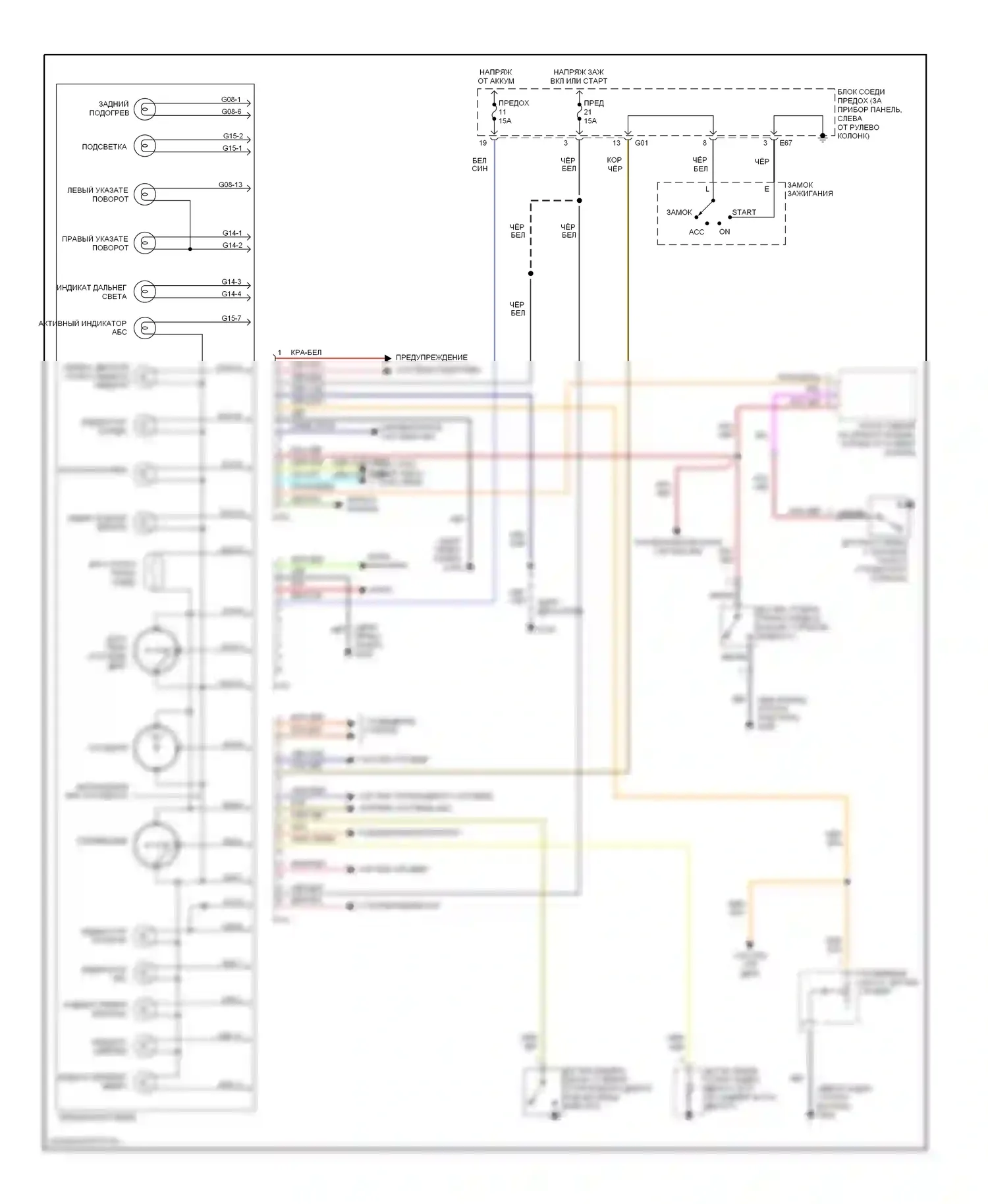 Swift Suzuki II рестайлинг (1995-2003): Электросхема приборной панели 
