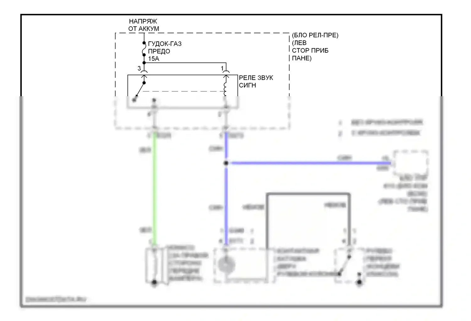SX4 Suzuki I рестайлинг (2009-2014): Электросхема клаксона 