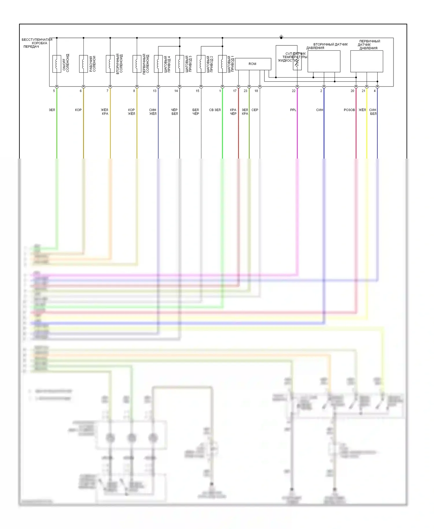 SX4 Suzuki I рестайлинг (2009-2014): Электросхема автоматической коробки передач (2 из 2) 