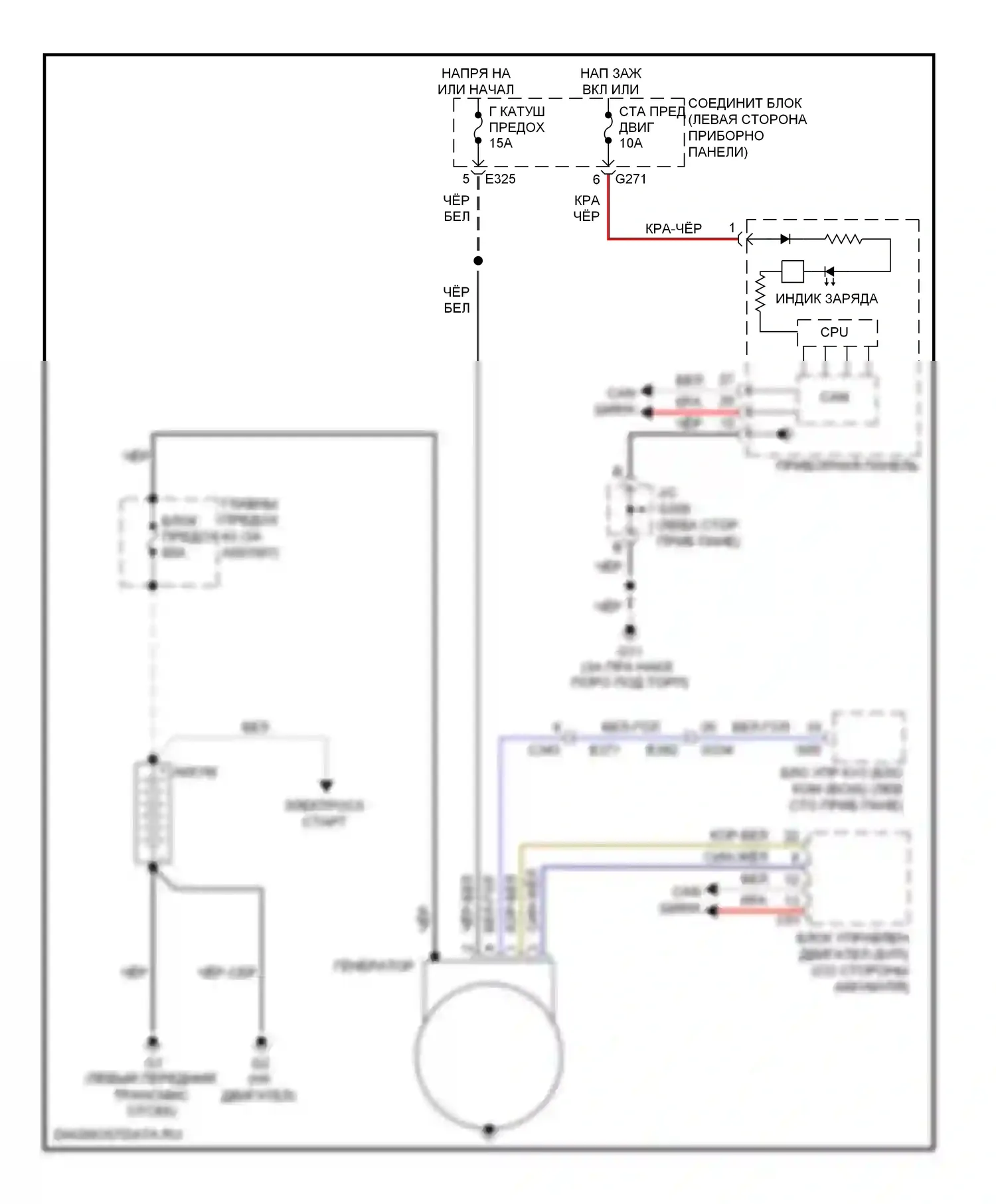 SX4 Suzuki I рестайлинг (2009-2014): Электросхема генератора 