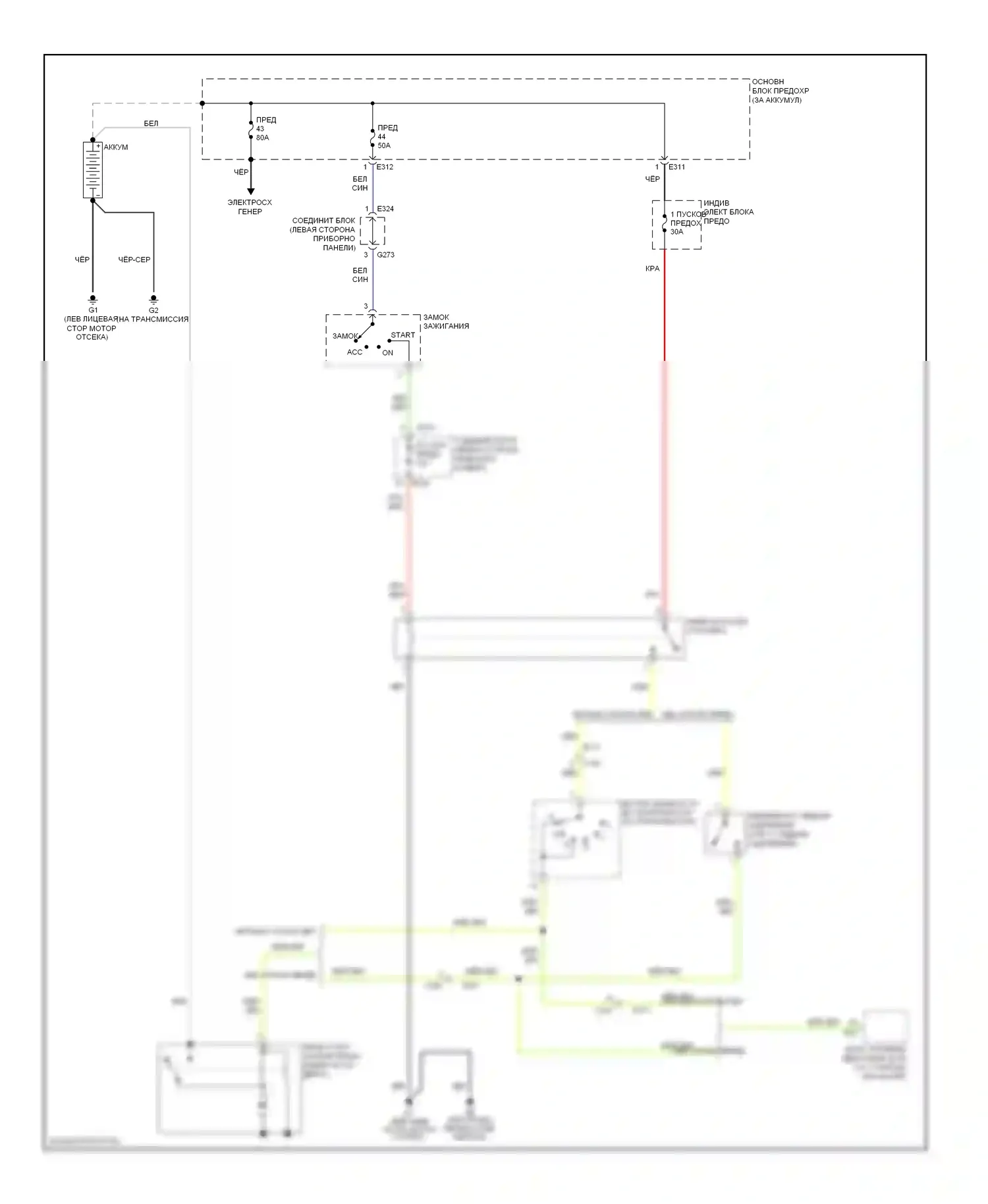 SX4 Suzuki I рестайлинг (2009-2014): Электросхема стартера 