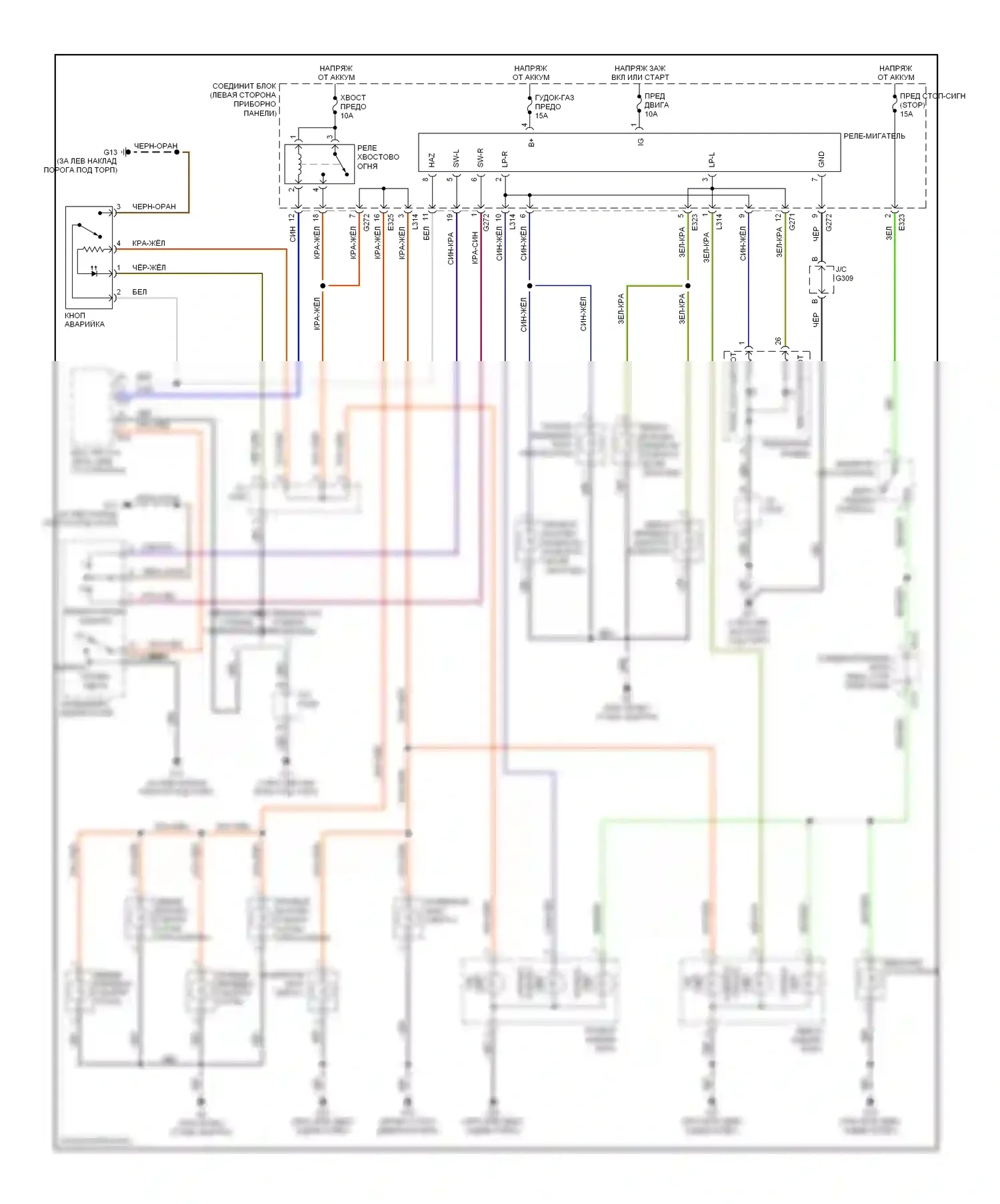SX4 Suzuki I (2006-2009): Электросхема фар и фонарей 
