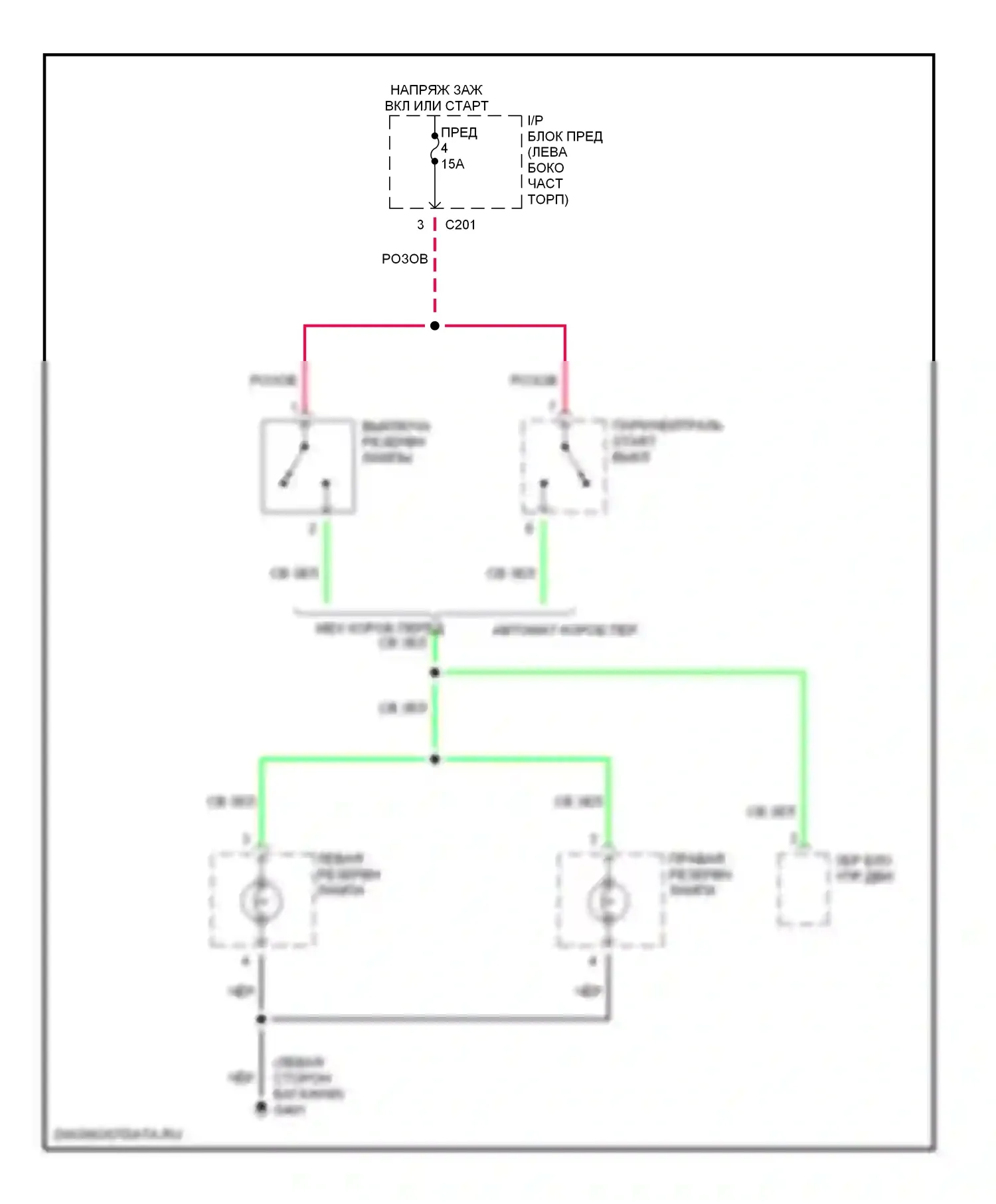 Verona Suzuki I (2003-2006): Электросхема фонарей заднего хода 