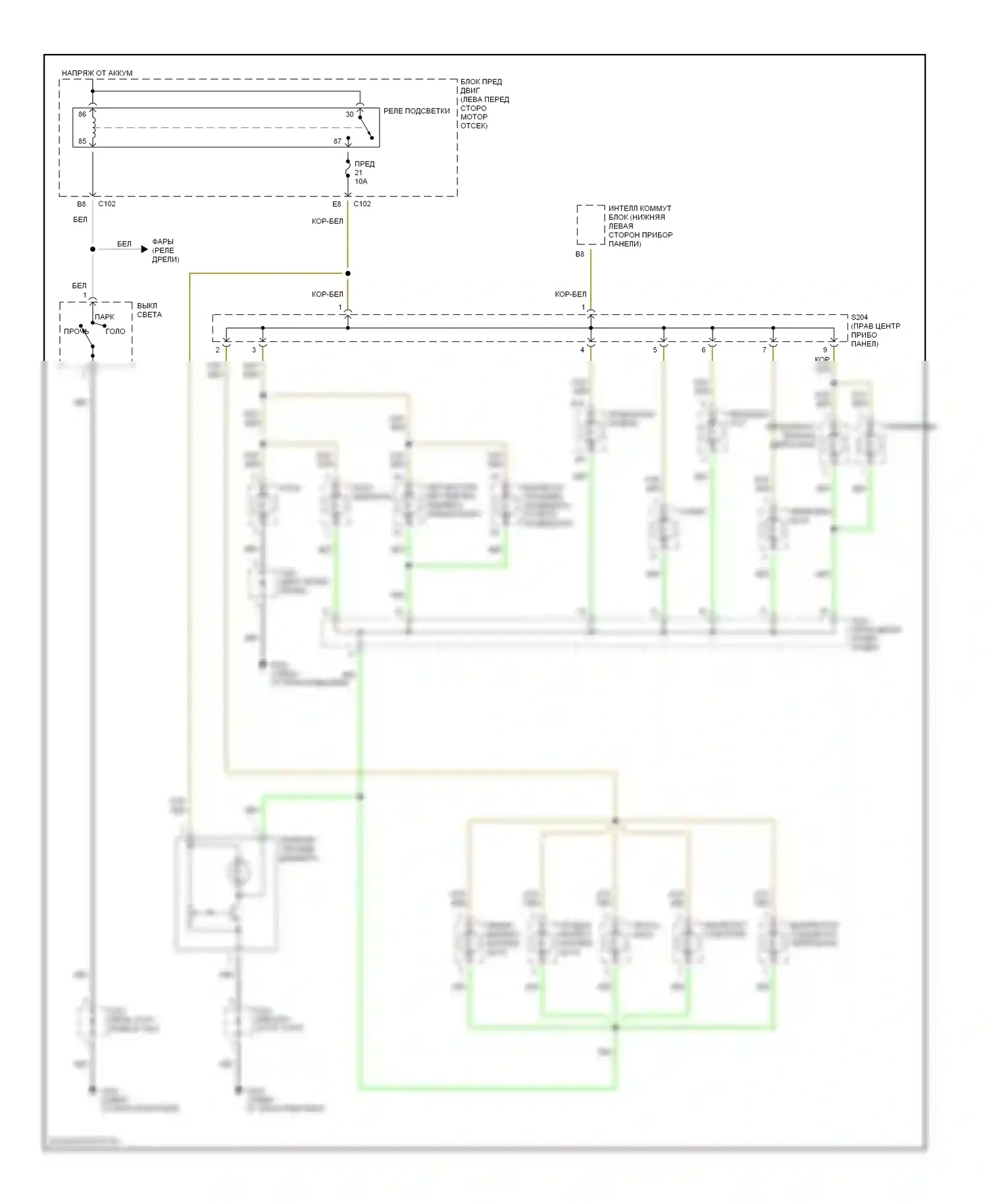 Verona Suzuki I (2003-2006): Электросхема подсветки приборной панели 