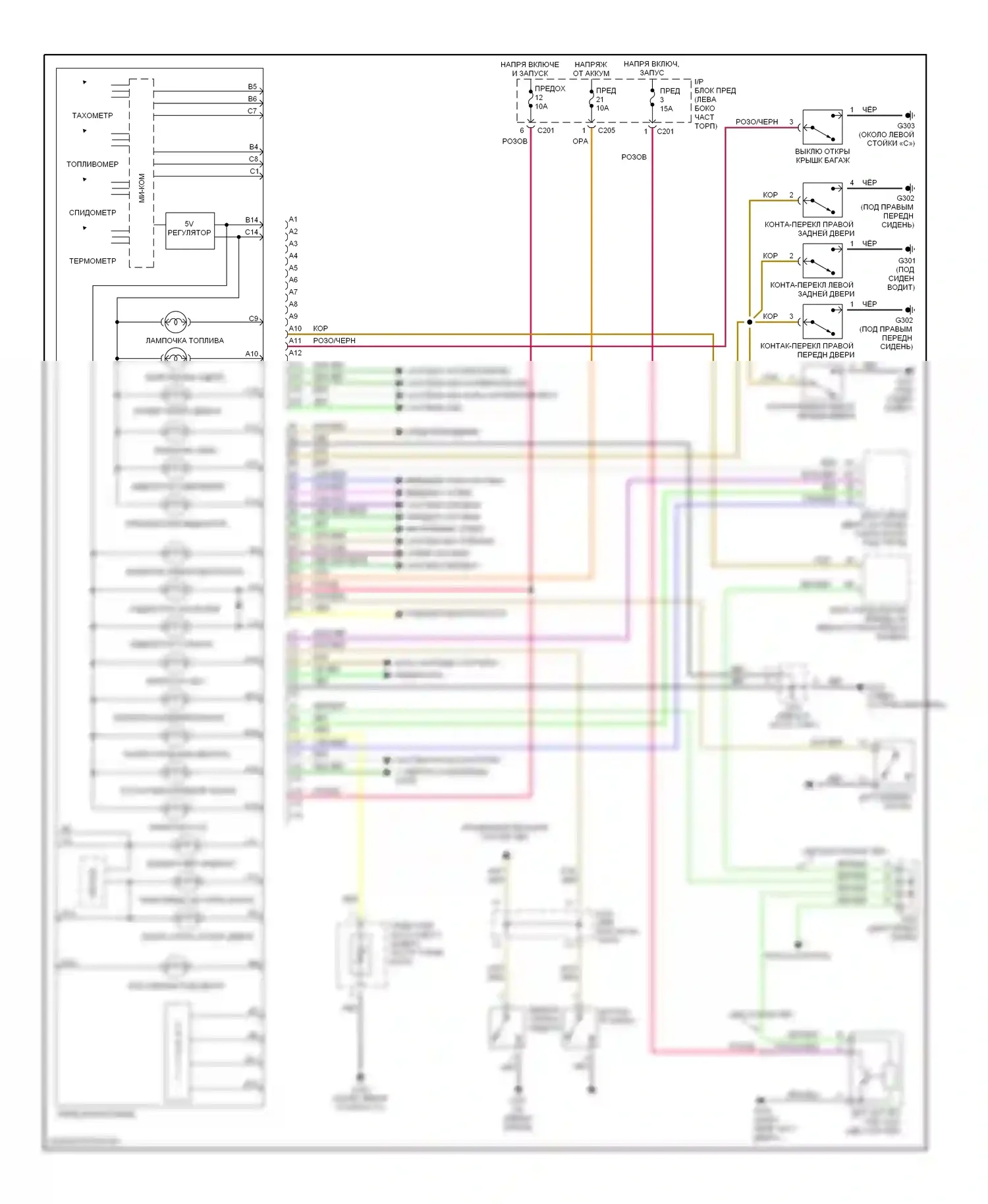 Verona Suzuki I (2003-2006): Электросхема приборной панели 