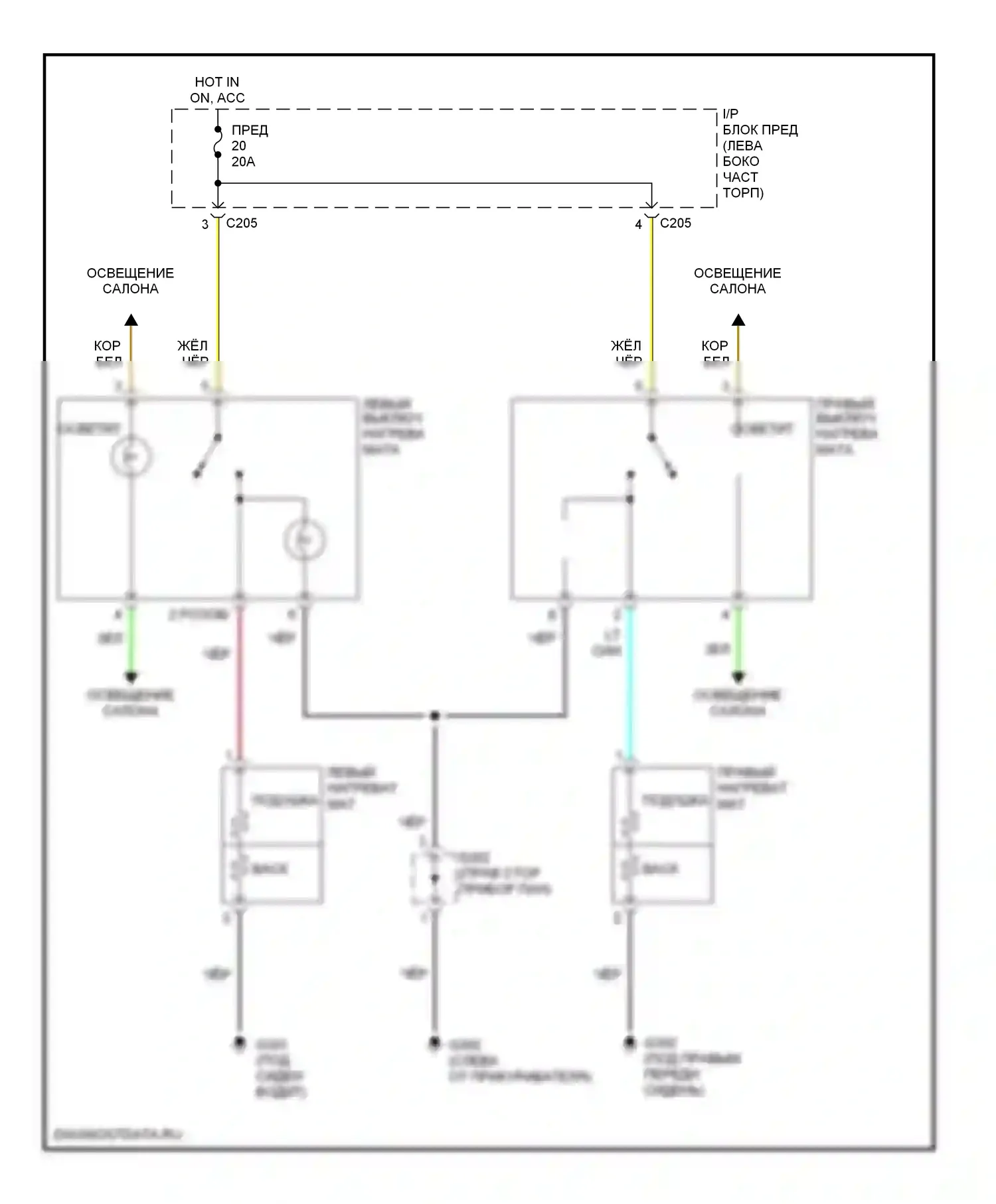 Verona Suzuki I (2003-2006): Электросхема обогреваемых сидений 