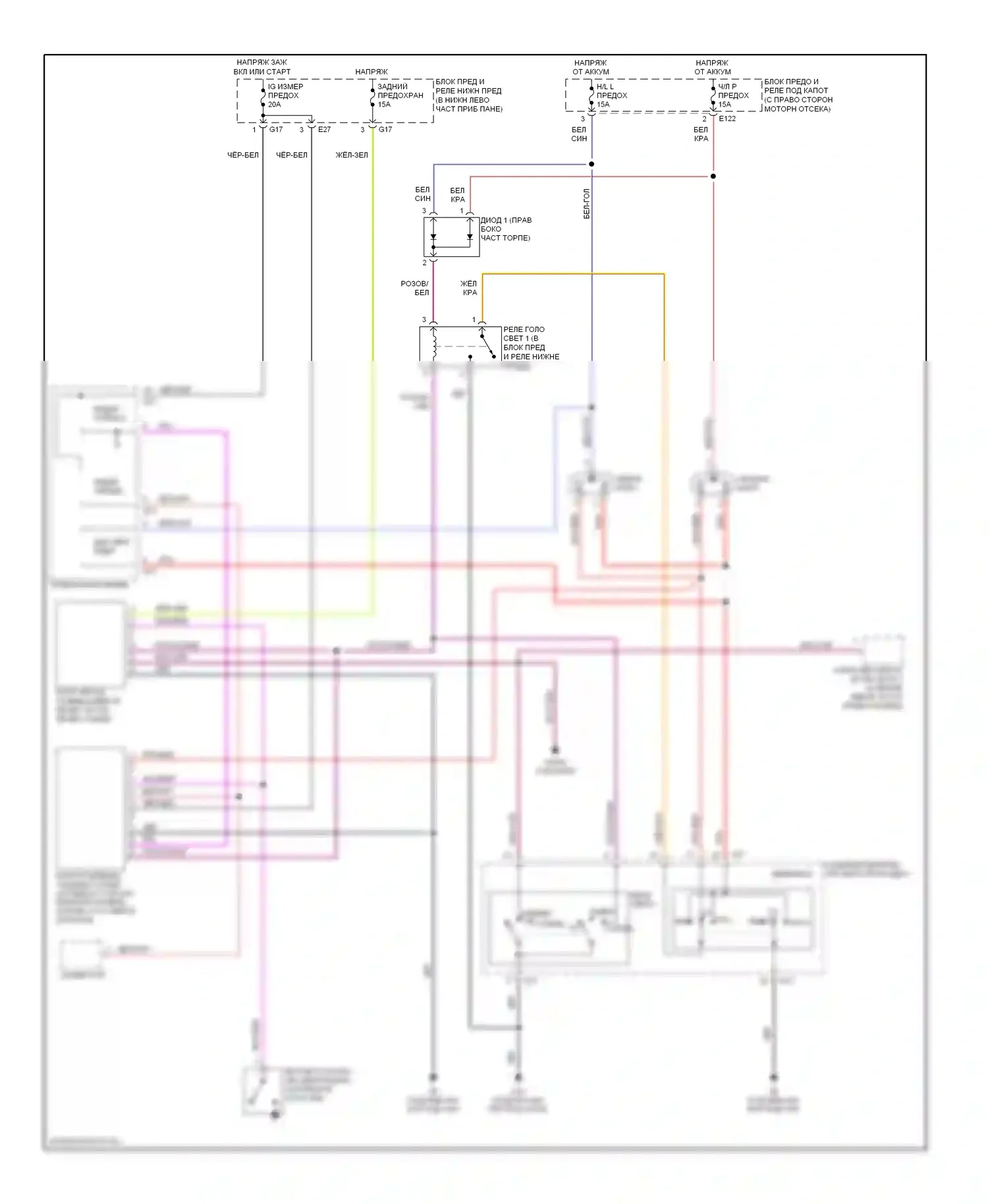 Vitara Suzuki I (1988-2006): Электросхема фар 