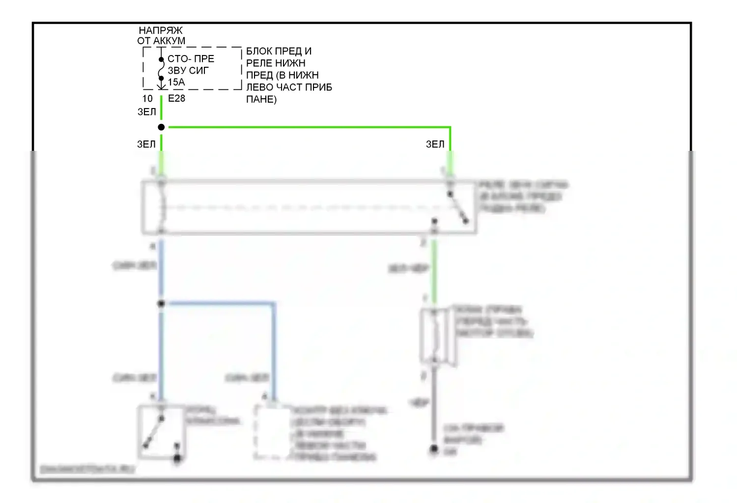 Vitara Suzuki I (1988-2006): Электросхема клаксона 