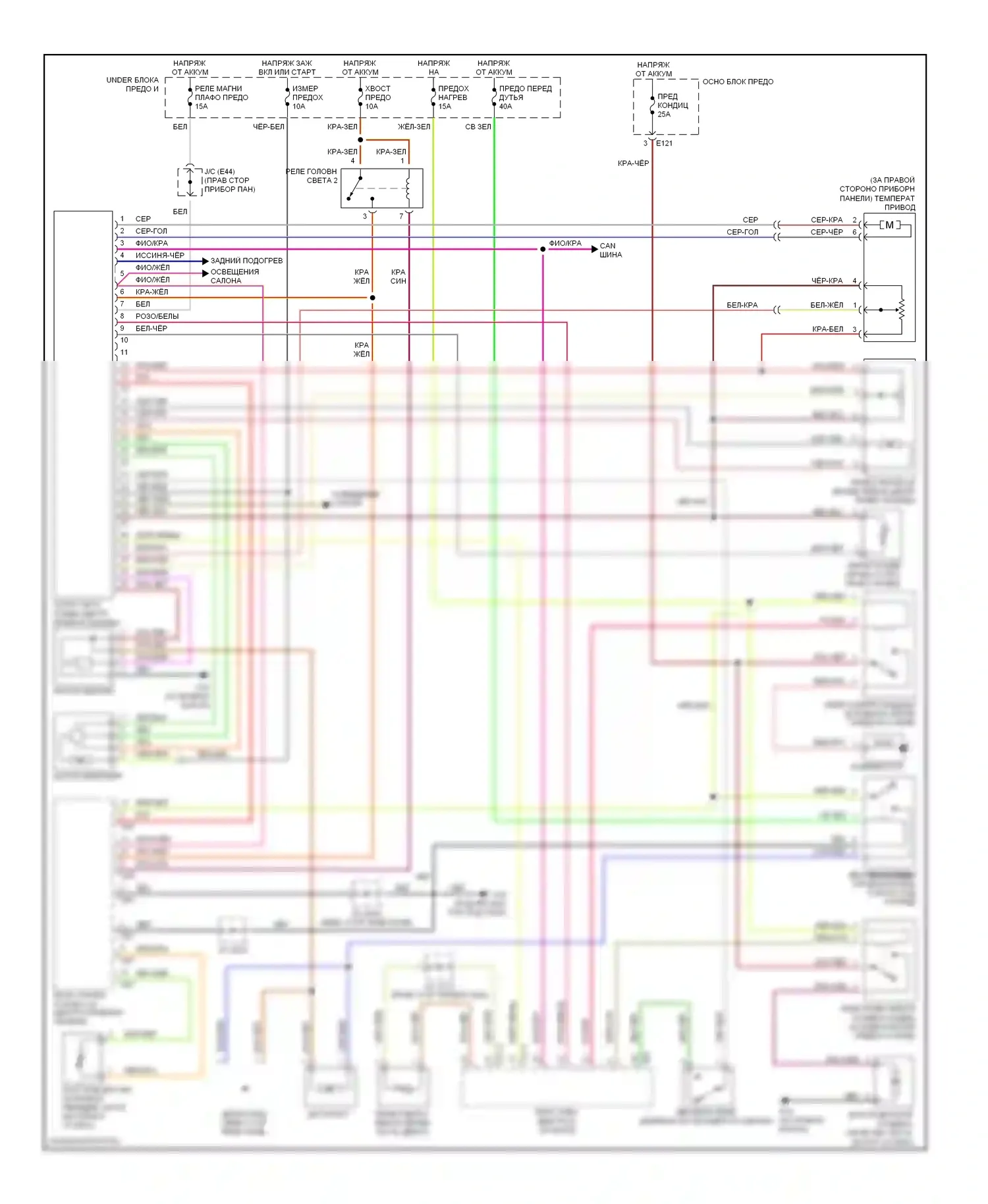 Vitara Suzuki I (1988-2006): Электросхема климат контроля 