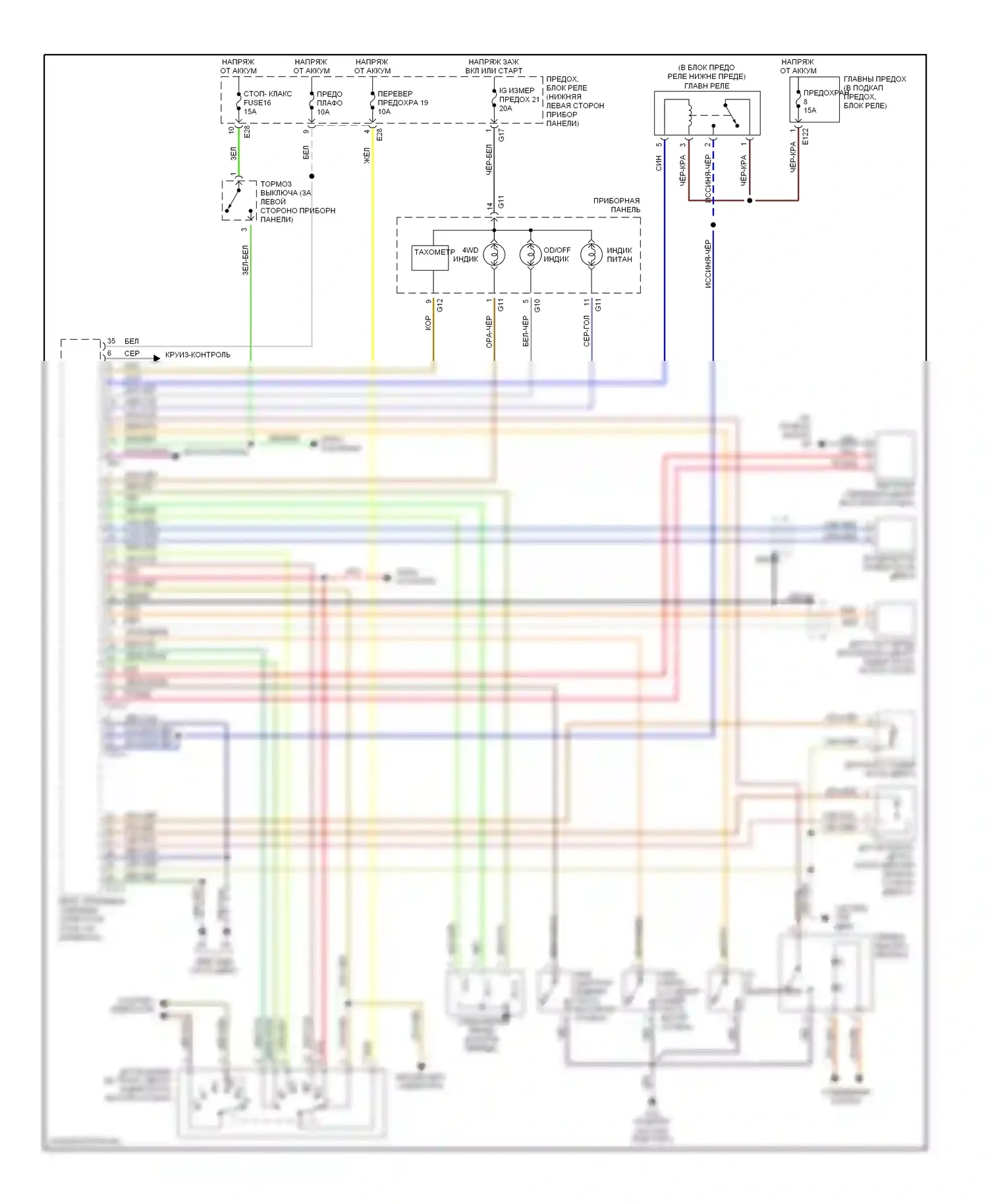 Vitara Suzuki I (1988-2006): Электросхема автоматической коробки передач 