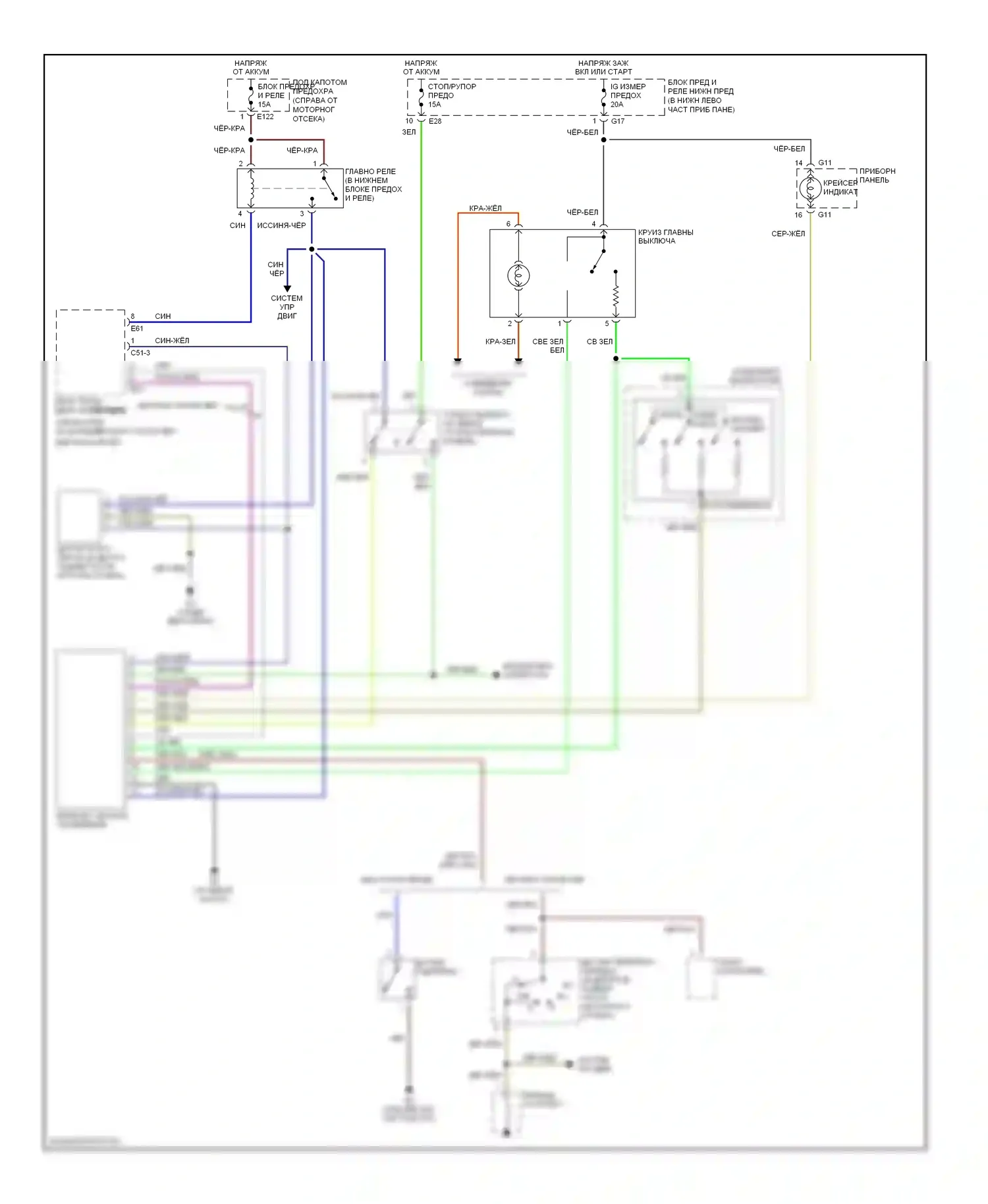 Vitara Suzuki I (1988-2006): Электросхема круиз-контроля 