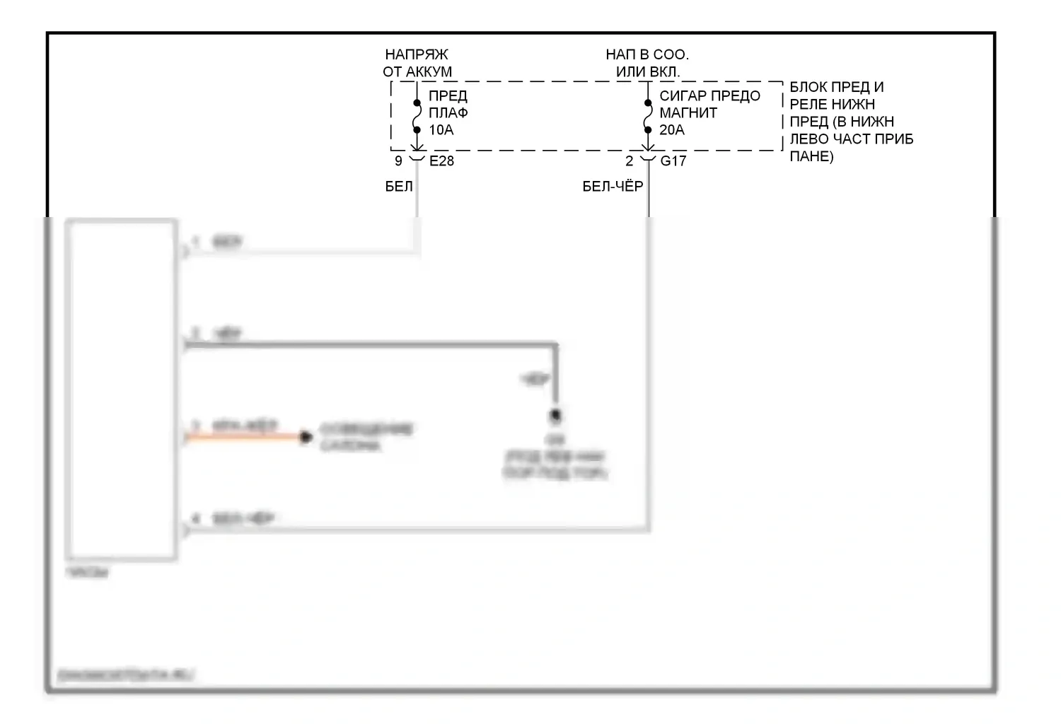 Vitara Suzuki I (1988-2006): Электросхема часов 