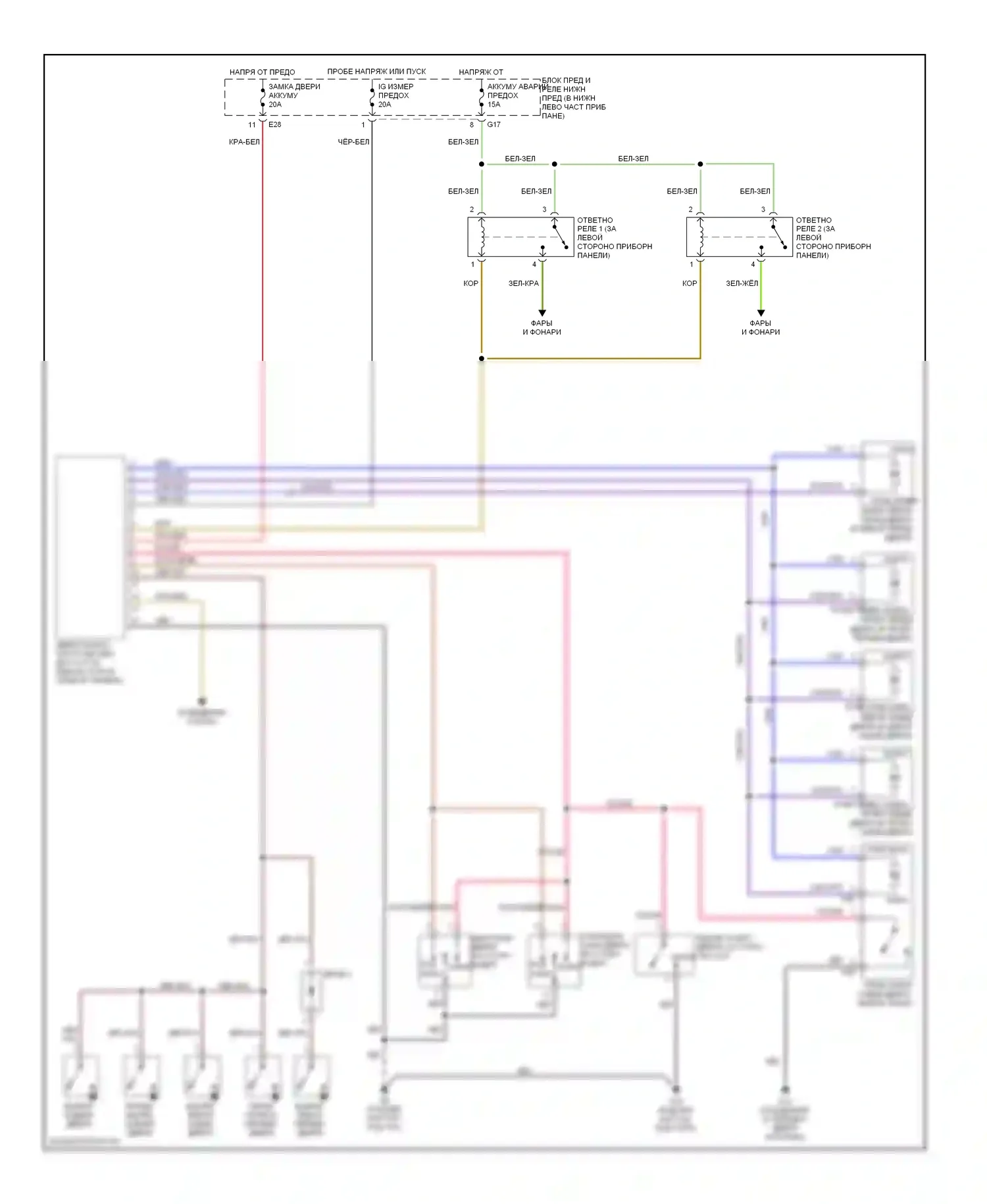 Vitara Suzuki I (1988-2006): Электросхема центрального замка, с бесключевым доступом 