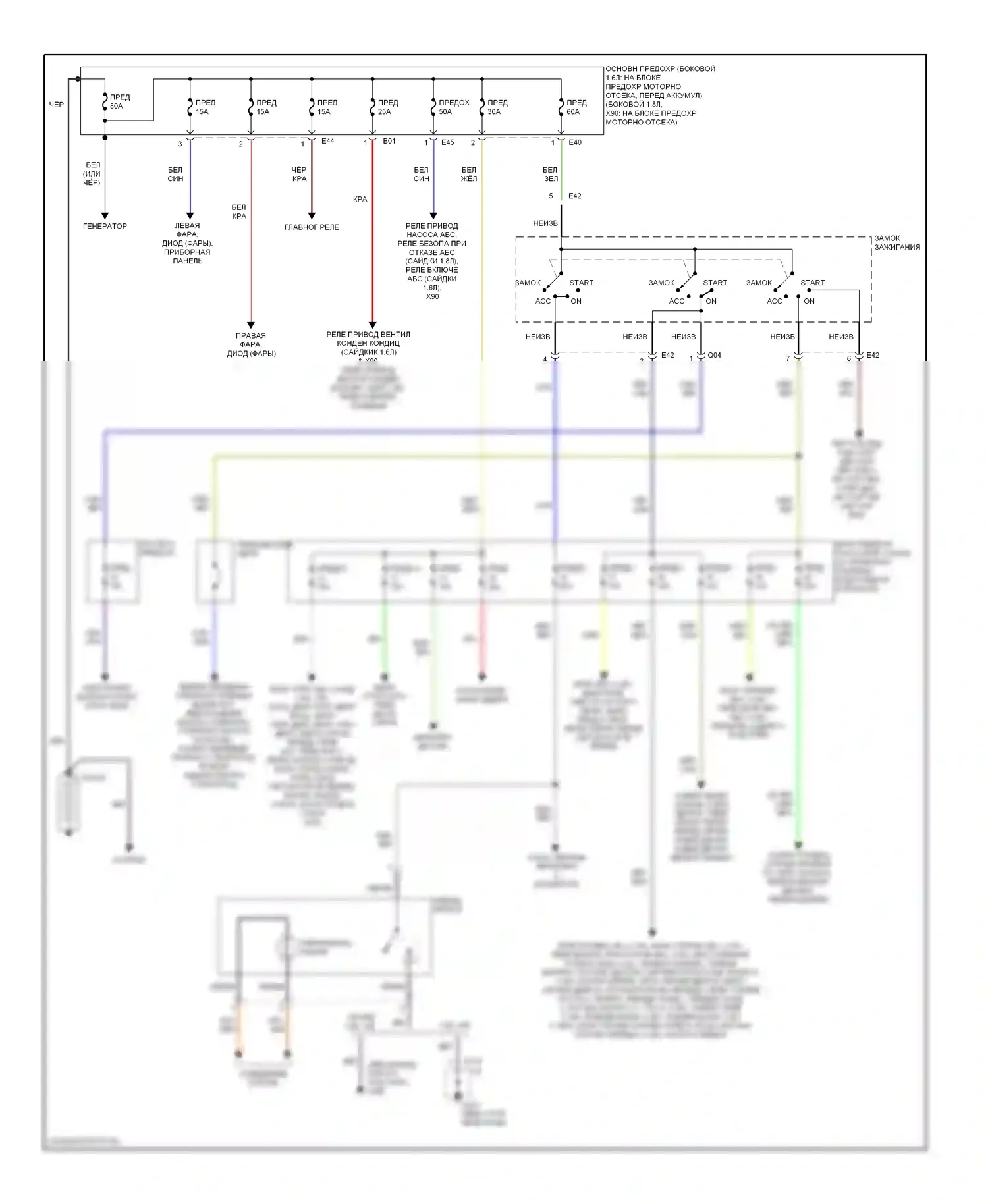 X-90 Suzuki I (1995-2000): Электросхема блока предохранителей реле 