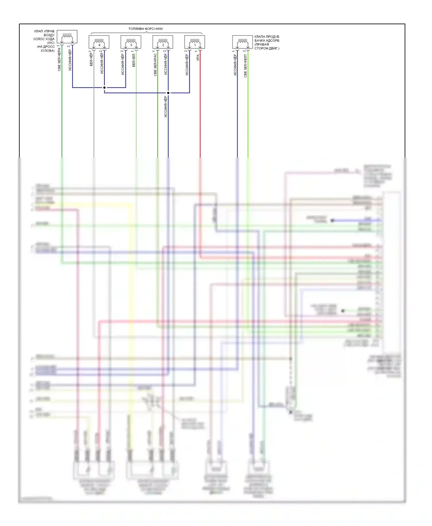 X-90 Suzuki I (1995-2000): Электросхема двигателя 1.6ls, механической коробки передач и 3-ступенчатой автоматической коробки передач (3 из 3) 