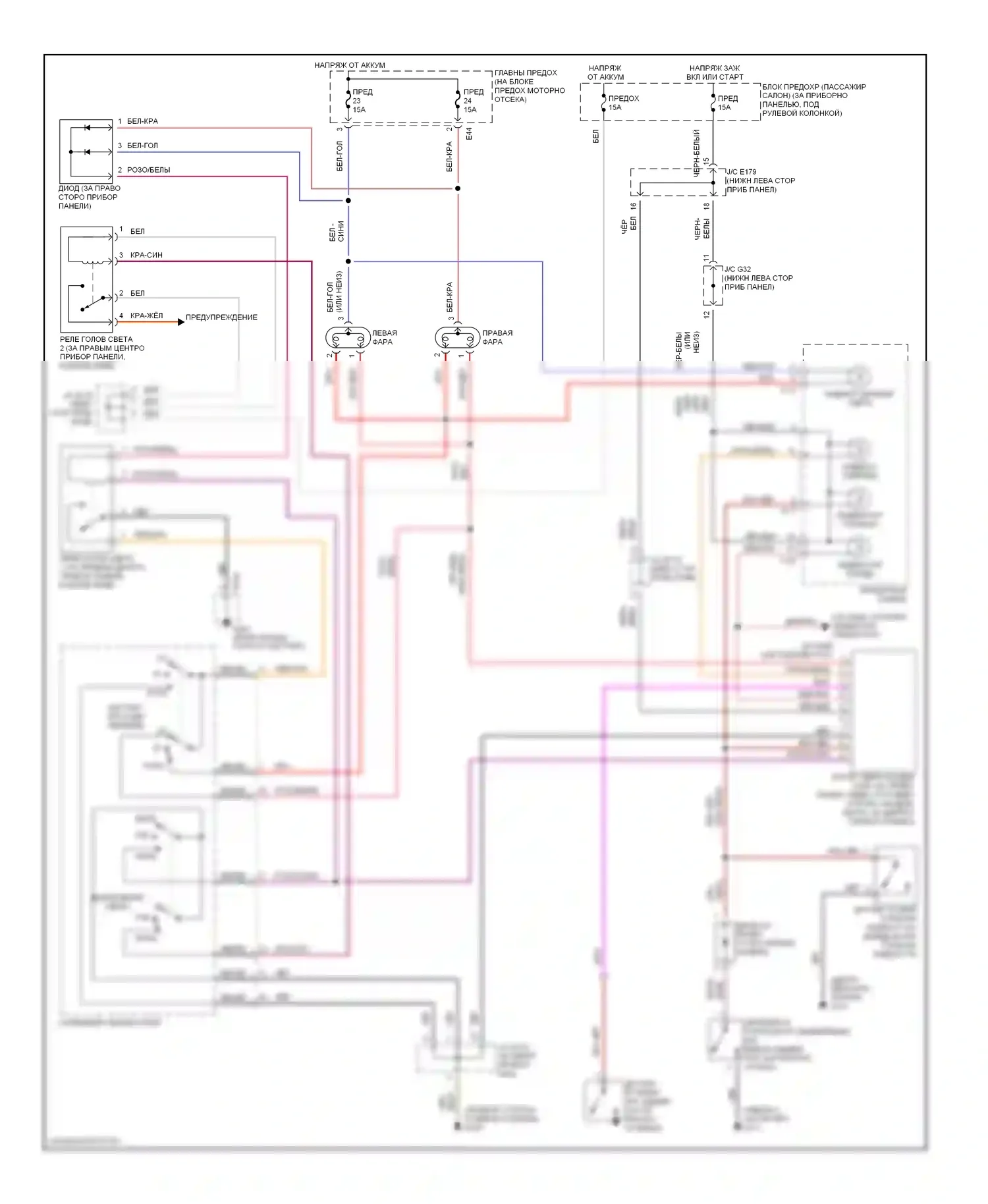 X-90 Suzuki I (1995-2000): Электросхема фар 