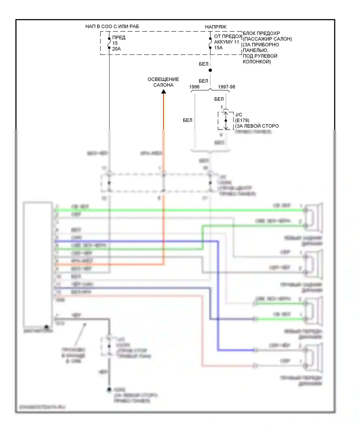 X-90 Suzuki I (1995-2000): Магнитола электросхем 