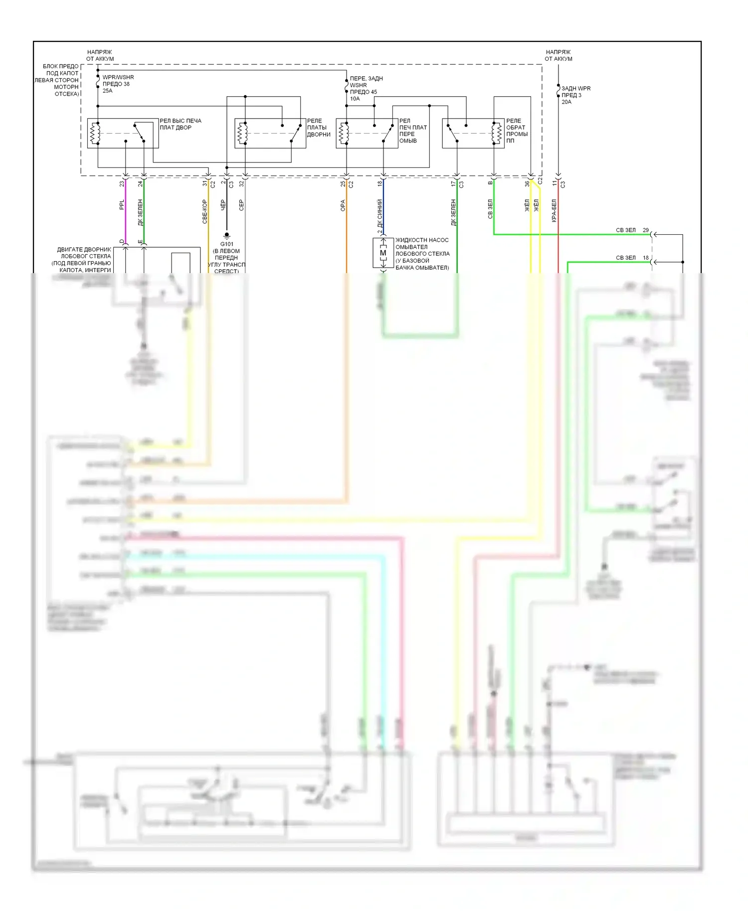 XL7 Suzuki II (2006-2009): Дворники и омыватели электросхема 