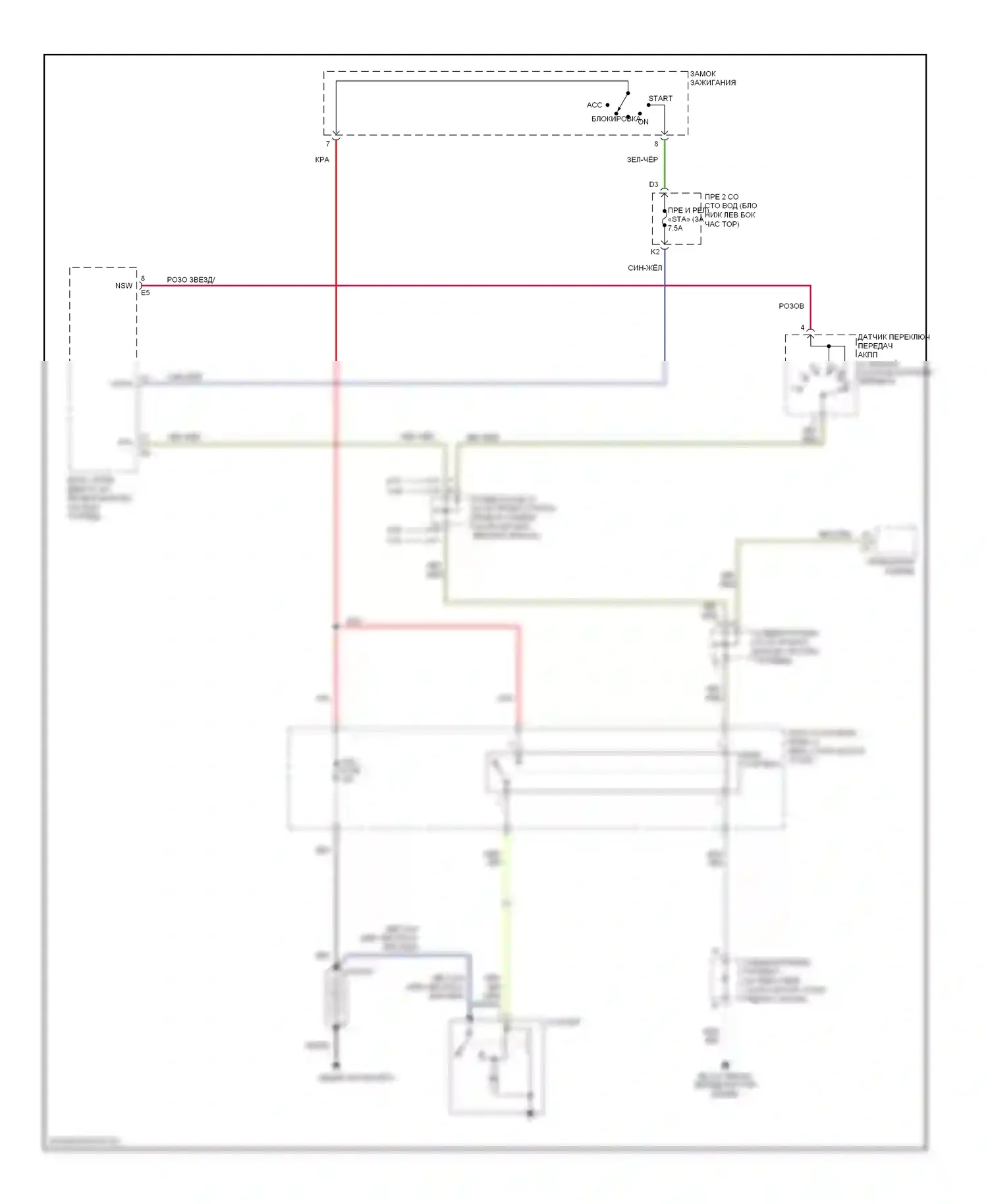 4Runner Toyota IV рестайлинг (2005-2009): Электросхема стартера 