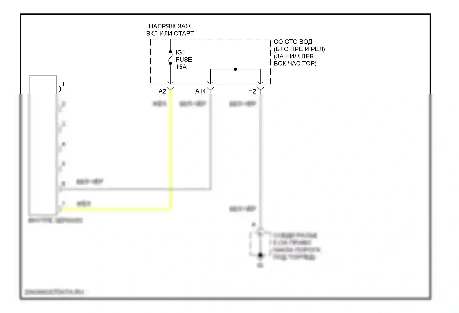 4Runner Toyota IV рестайлинг (2005-2009): Электросхема электрохромного зеркала 