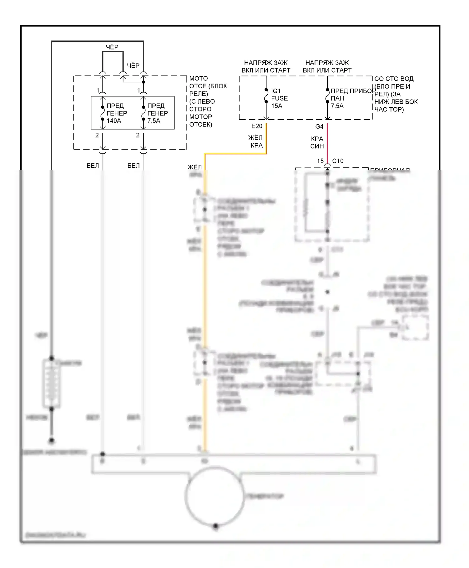 4Runner Toyota IV (2002-2005): Электросхема генератора 