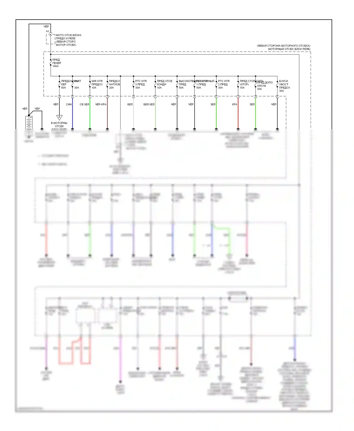 4Runner Toyota V (2009-2013): Электросхема блока предохранителей реле (1 из 4) 