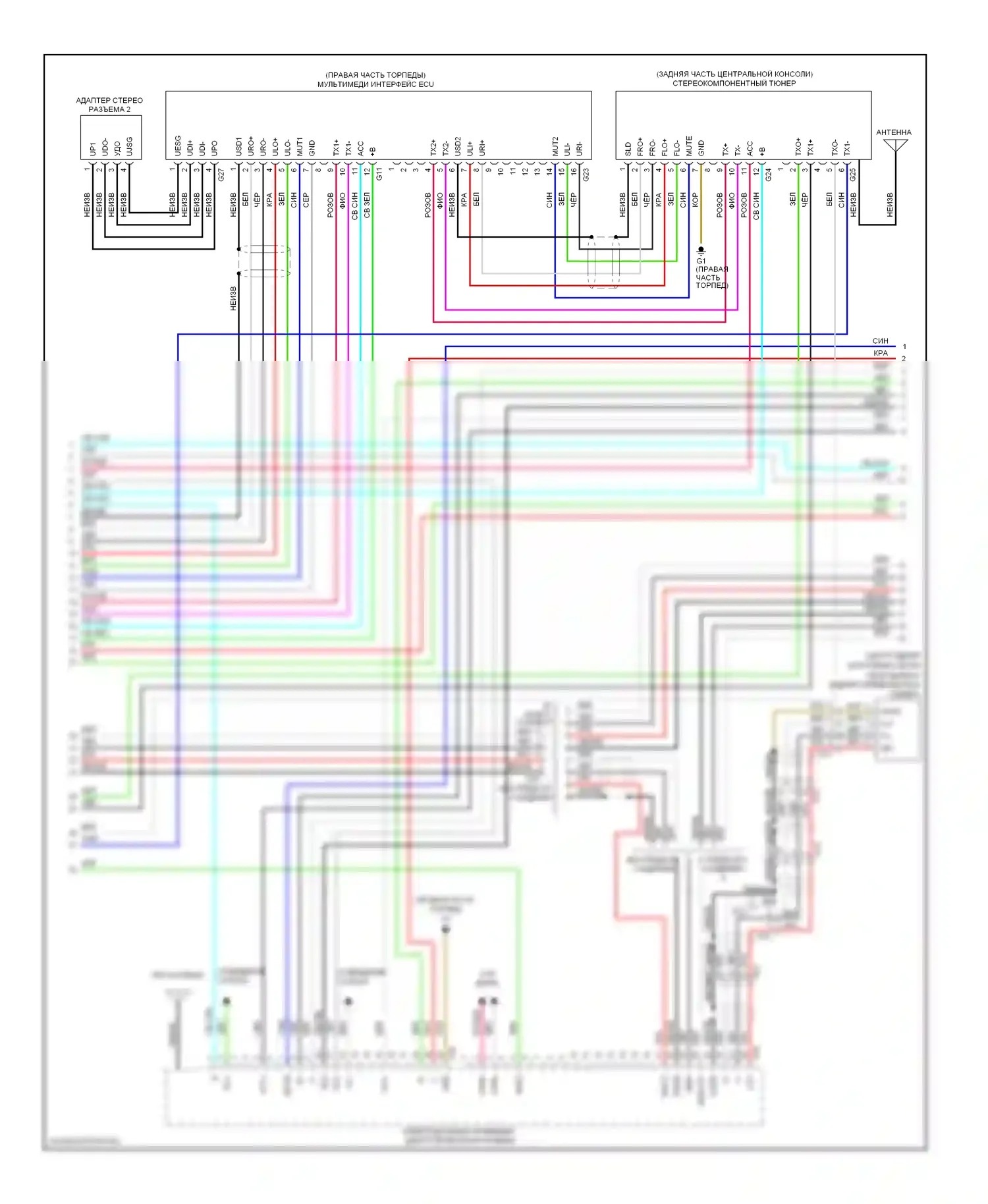 4Runner Toyota V (2009-2013): Электросхема навигации (2 из 3) 