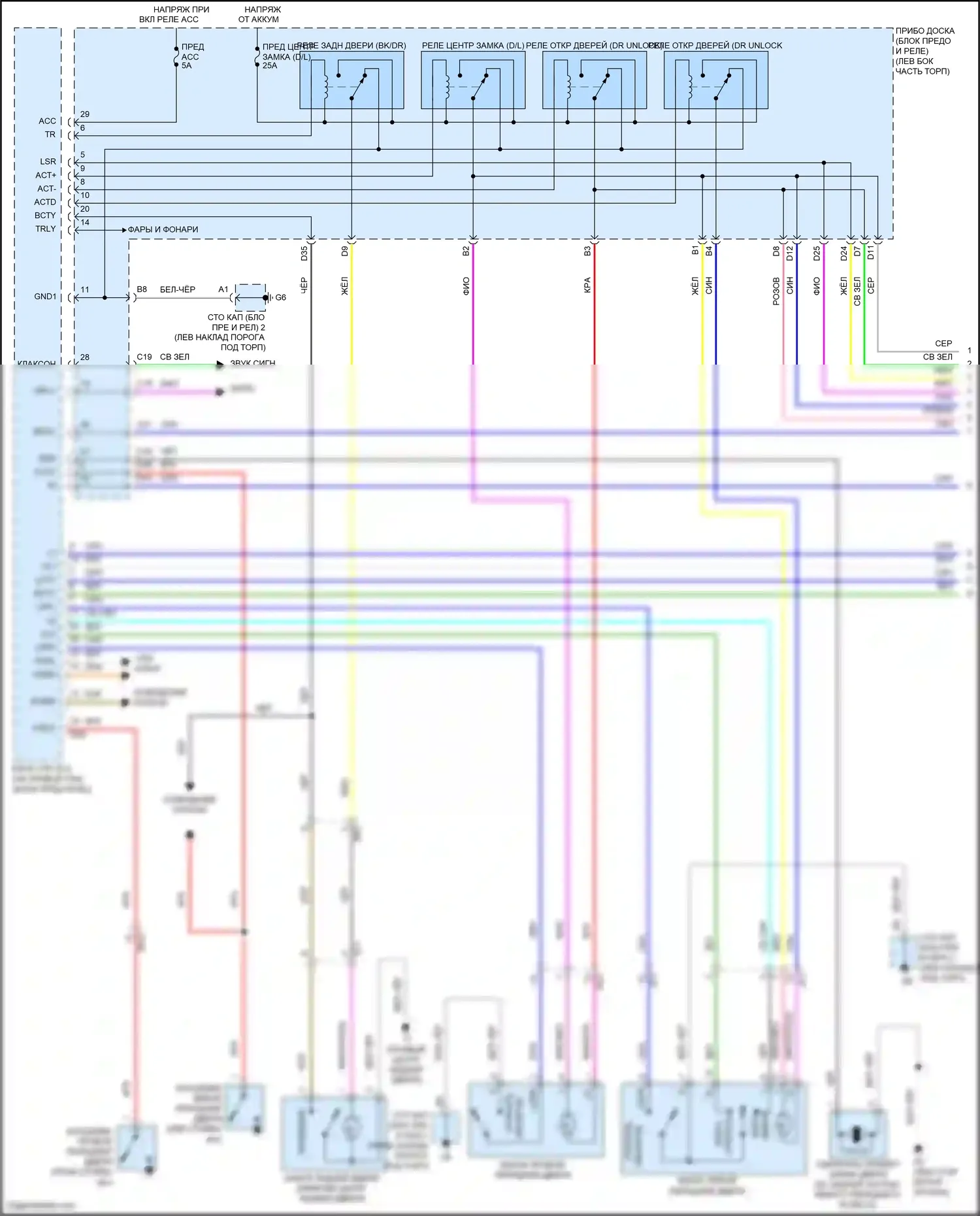 Aqua Toyota I рестайлинг 2 (2017-2021): Электросхема центрального замка, с интеллектуальной системой ключей (1 из 4) 