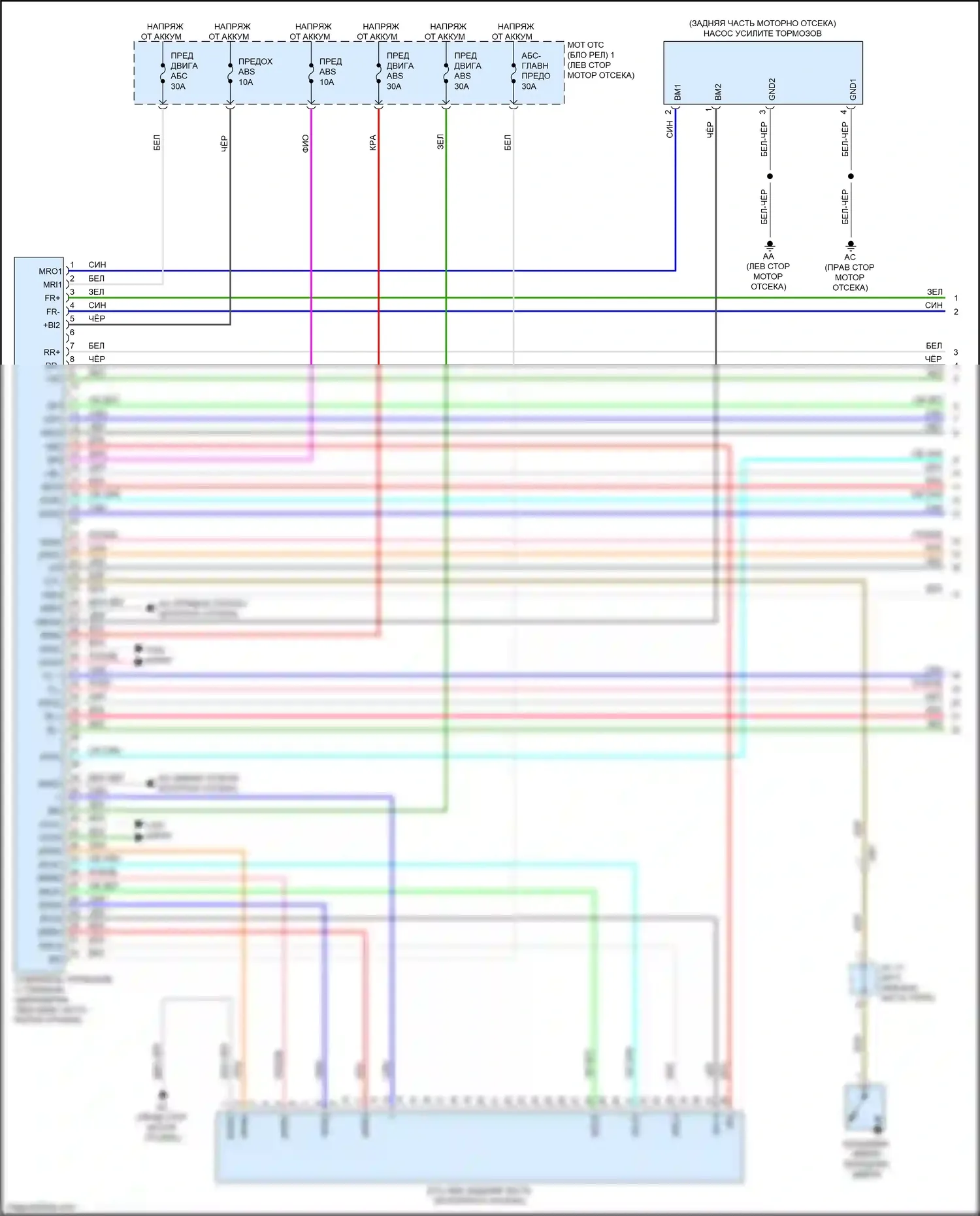 Aqua Toyota II (2021-2024): Антиблокировочная система abs электросхема (1 из 3) 