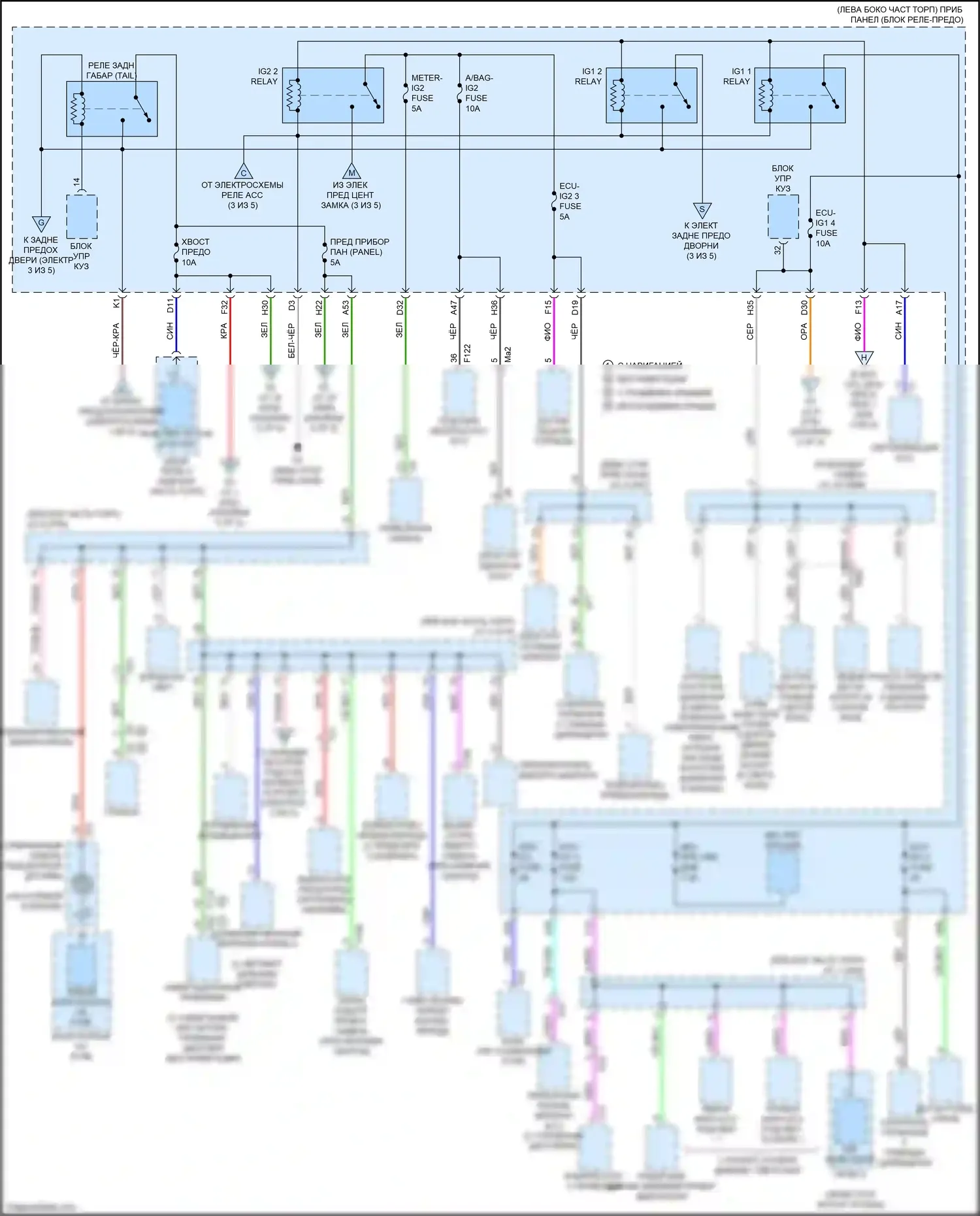 Aqua Toyota II (2021-2024): Электросхема блока предохранителей реле (4 из 5) 