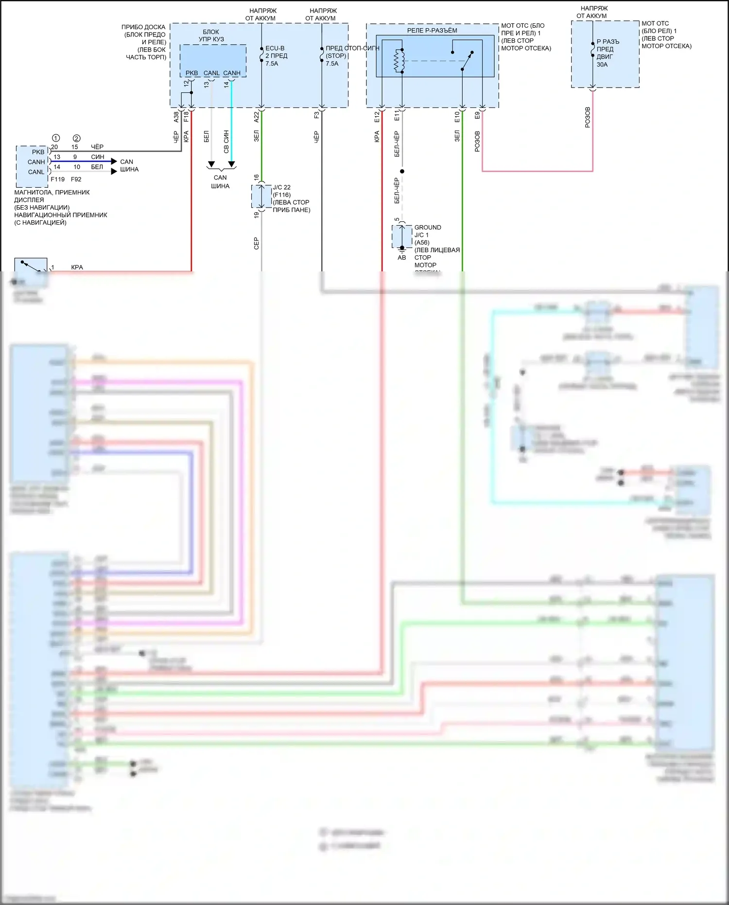 Aqua Toyota II (2021-2024): Электросхема блокировки селектора 