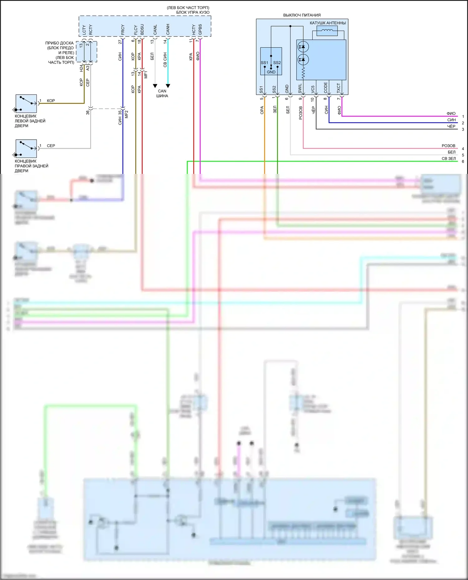 Aqua Toyota II (2021-2024): Электросхема защиты от взлома (3 из 4) 