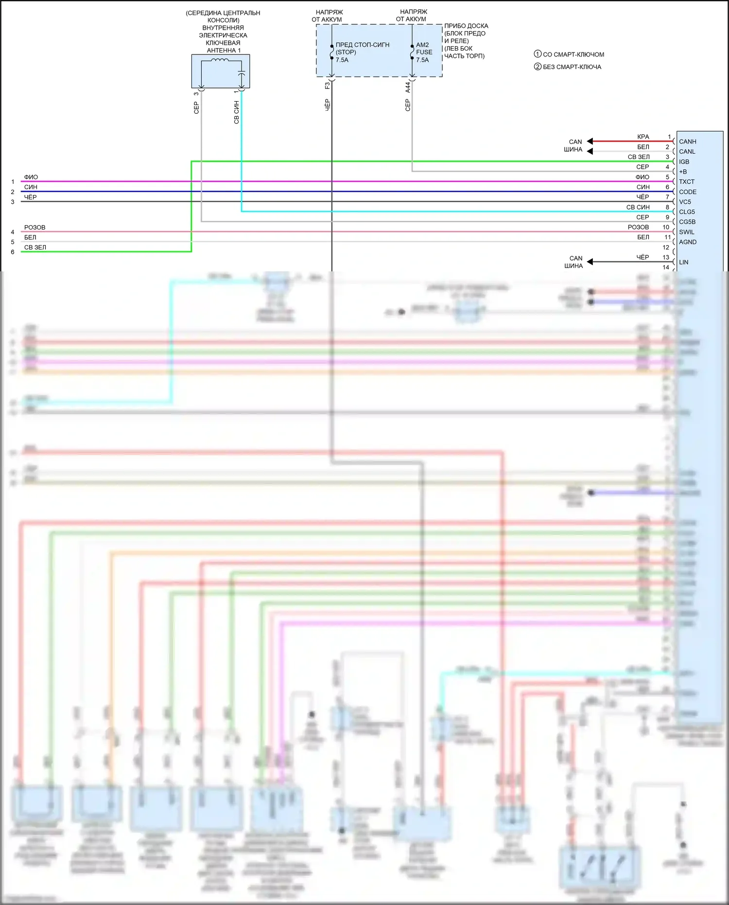 Aqua Toyota II (2021-2024): Электросхема защиты от взлома (4 из 4) 