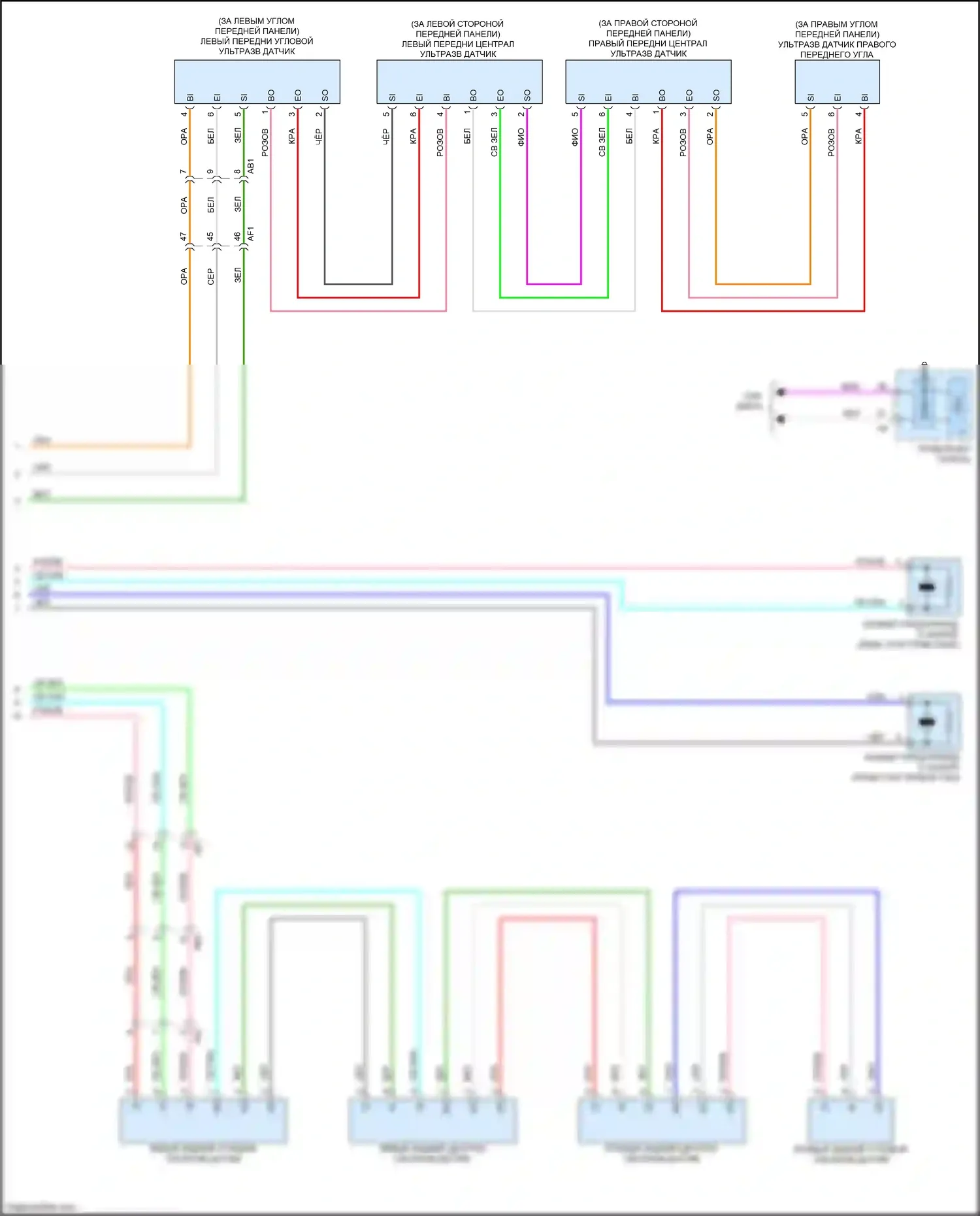 Aqua Toyota II (2021-2024): Электросхема парктроника (2 из 2) 