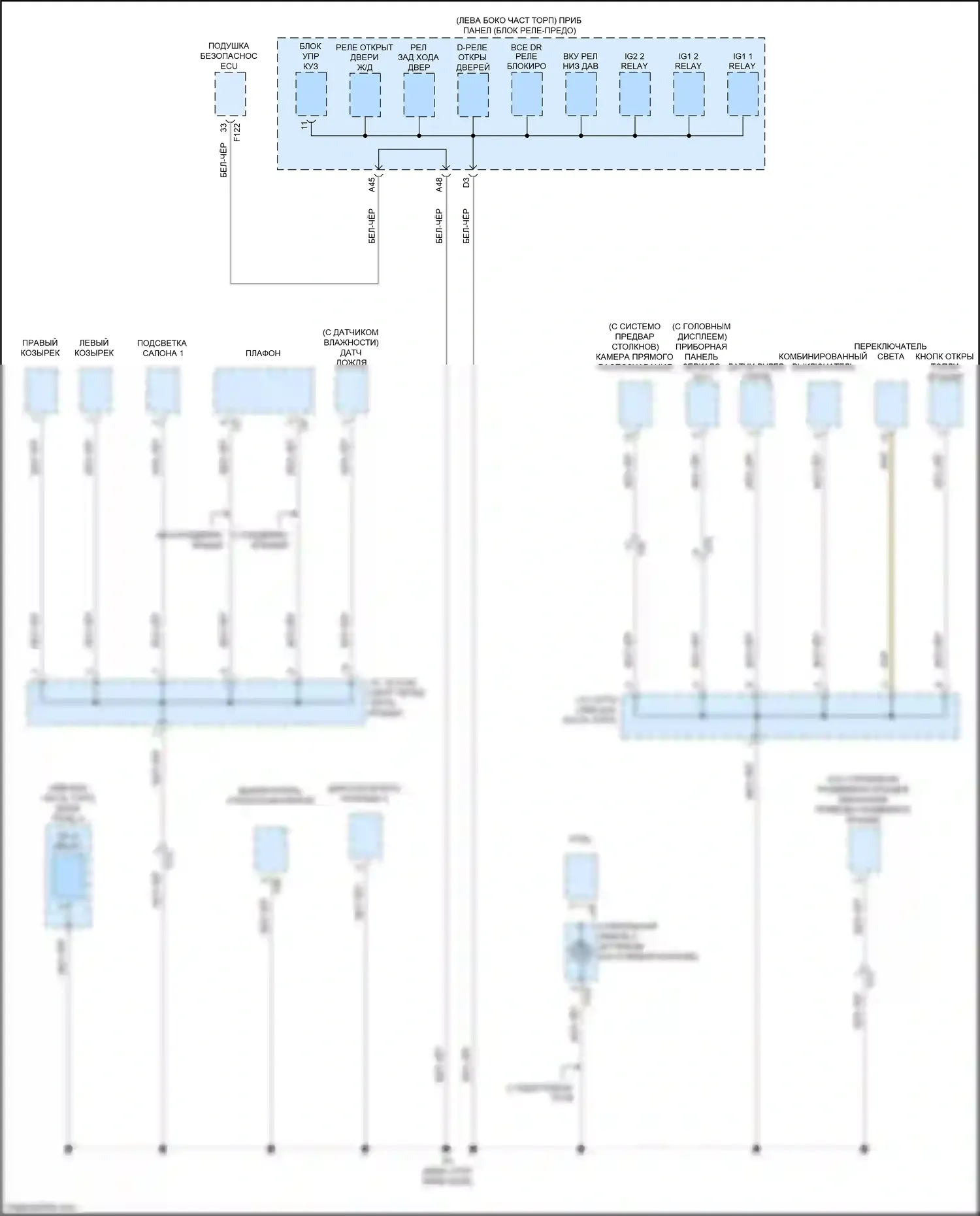 Aqua Toyota II (2021-2024): Электросхема точек подключения масс (4 из 5) 