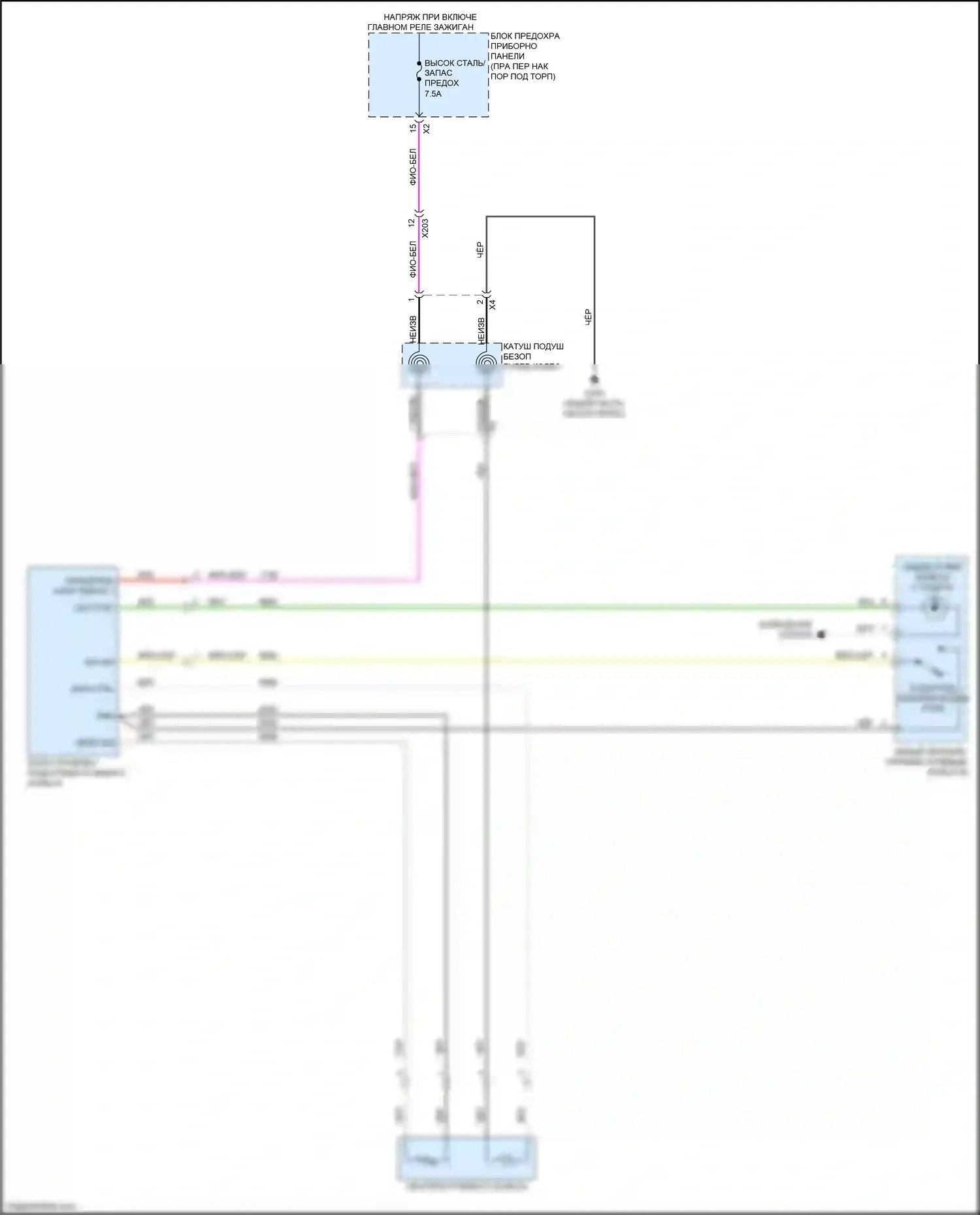 Aurion Toyota II (2012-2017): Электросхема рулевого колеса с подогревом 